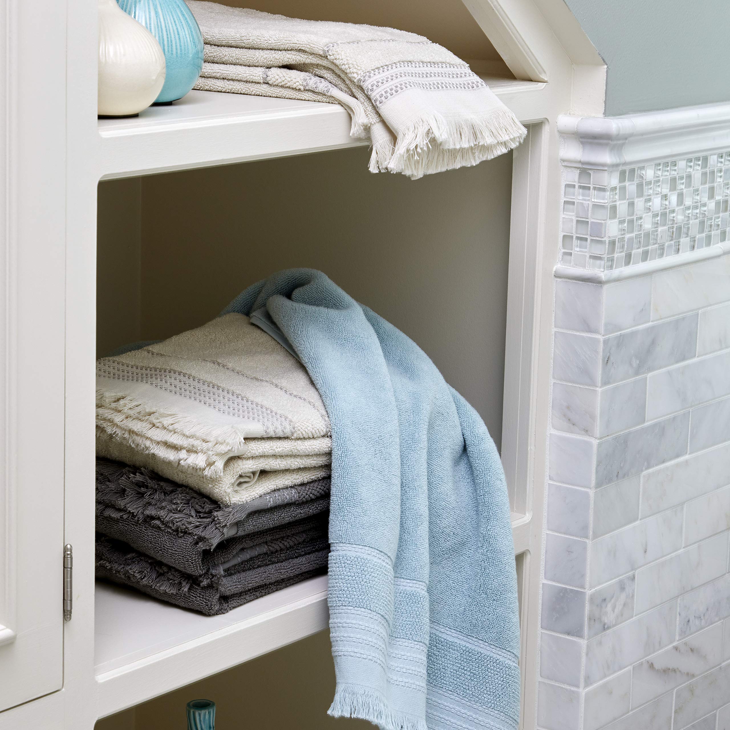 Skl Home By Saturday Knight Ltd. Jude Fringe Bath Towel,Slate