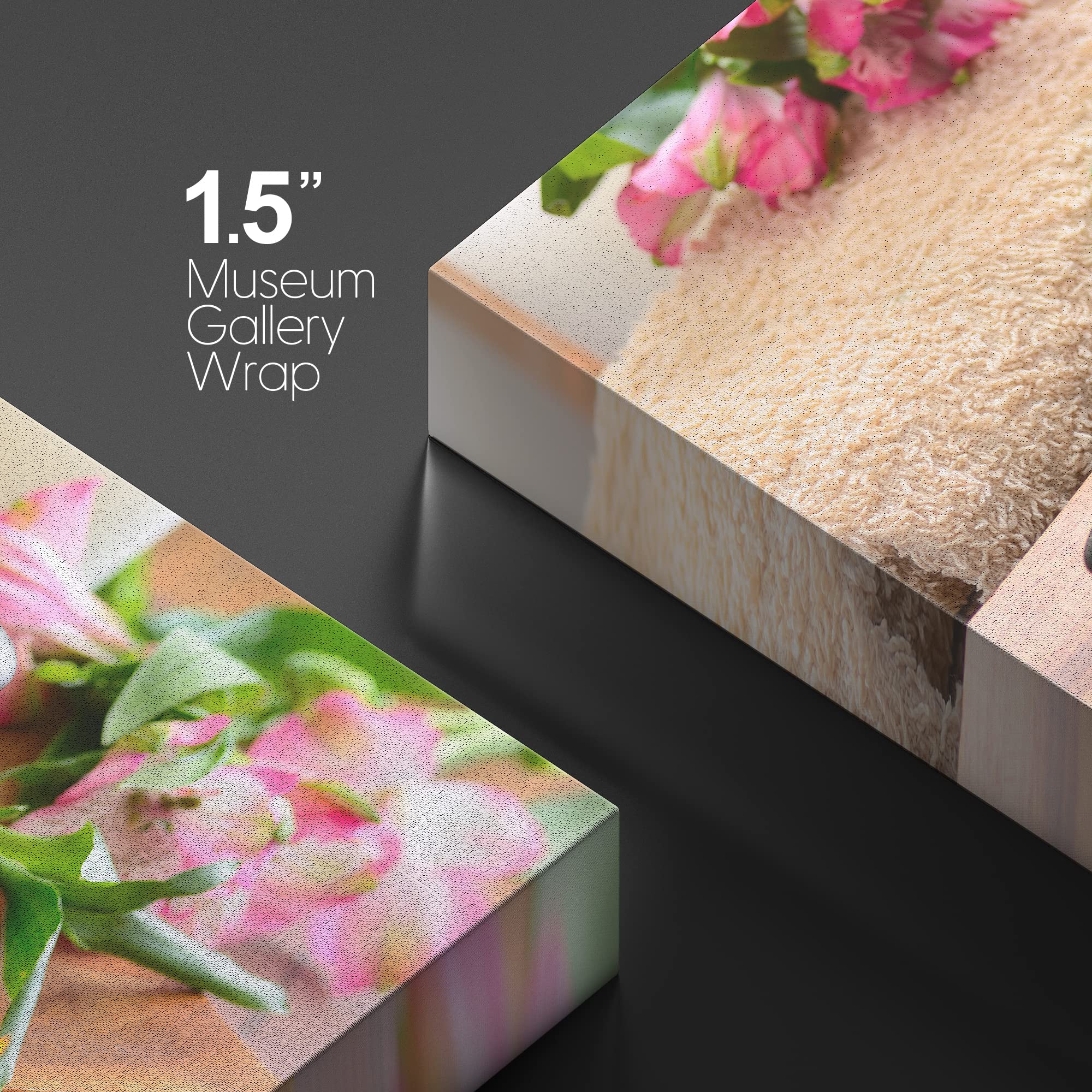 Wall26 Canvas Print Wall Art Relaxing Zen Orchid Flowers Massage Stone Candles Nature Wilderness Photography Realism Rustic Land