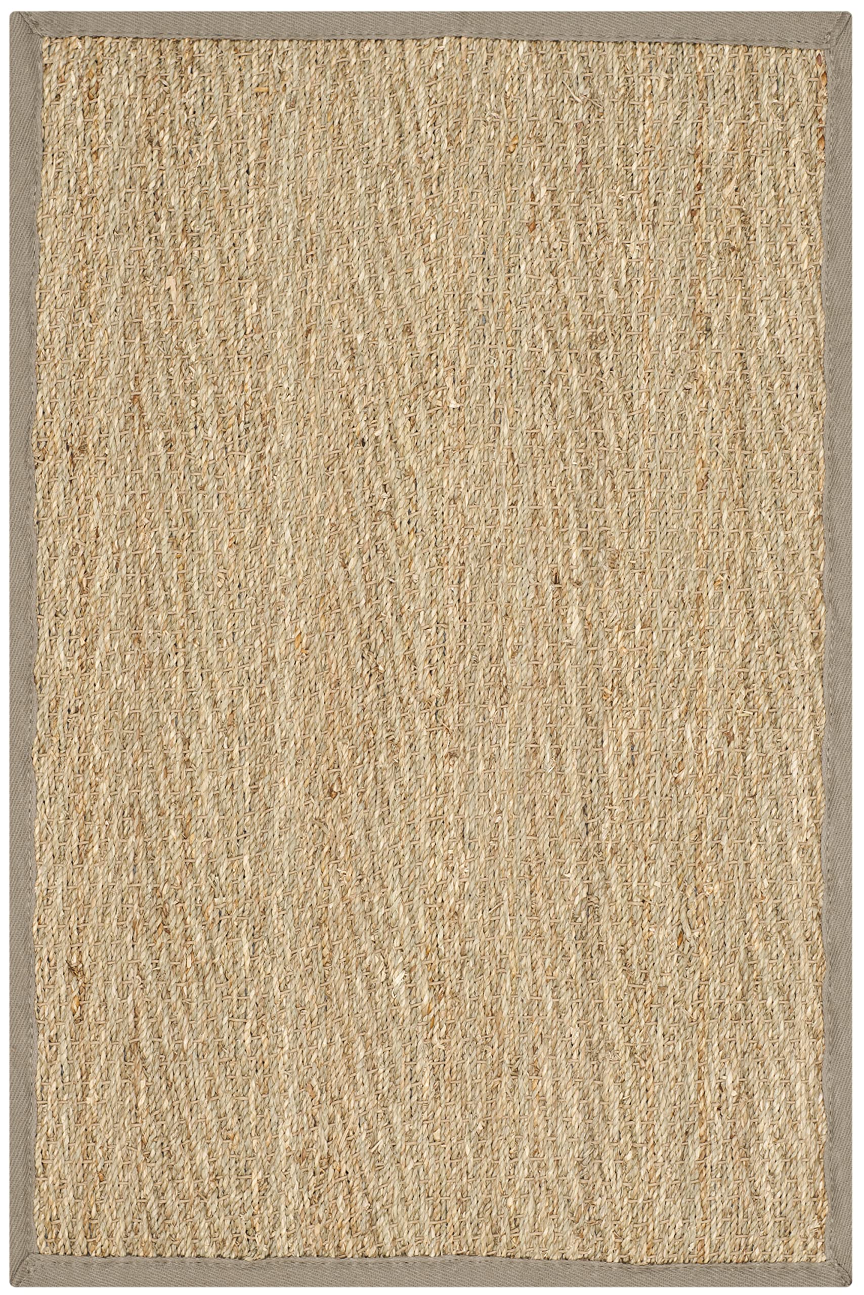 Safavieh Natural Fiber Collection Accent Rug - 2 x 3, Natural & Grey, Border Herringbone Seagrass Design, Easy Care, Ideal for