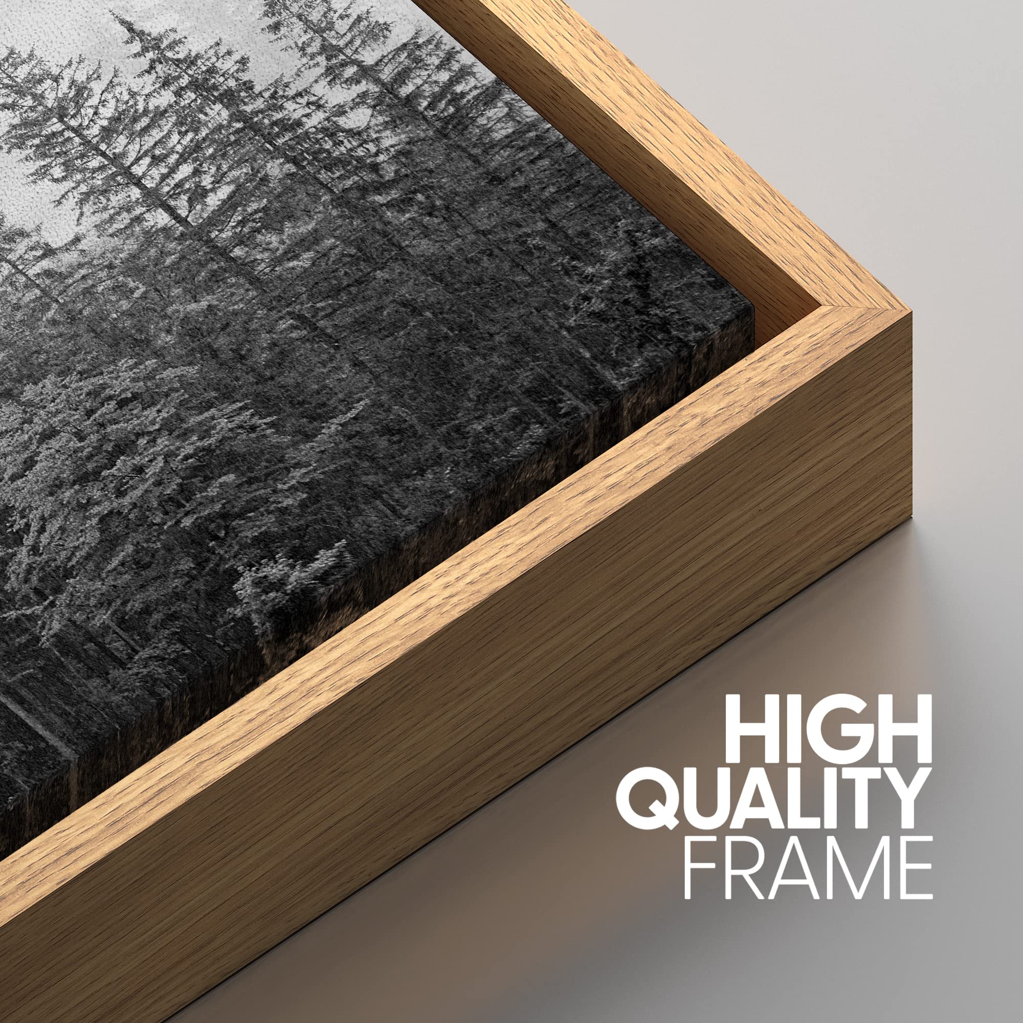 Signwin 3 Piece Framed Canvas Wall Art Black And White Forest Nature Wilderness Illustrations Abstract Traditional Relax/Calm Ho