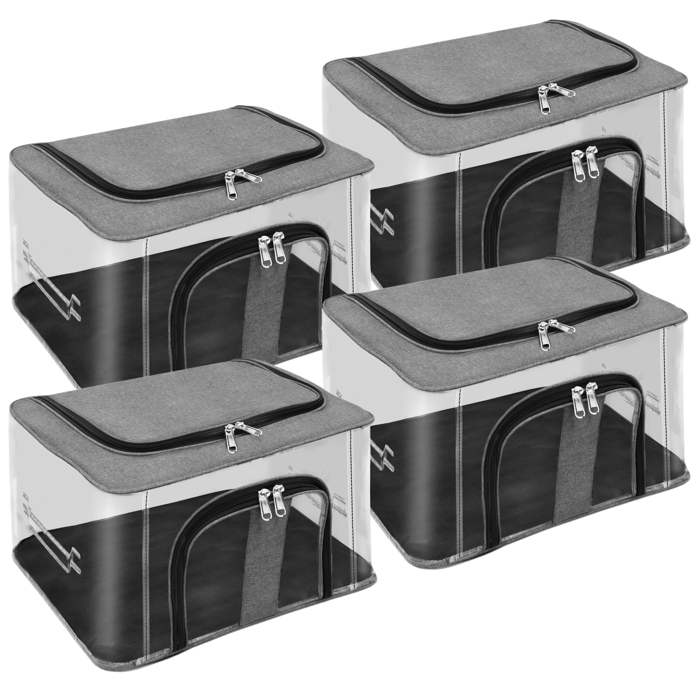 Storite 4 Pack Nylon 33 L Pvc Transparent Moisture Proof Storage Box For Clothes Closet Wardrobe Organizer For Clothes Saree Bag