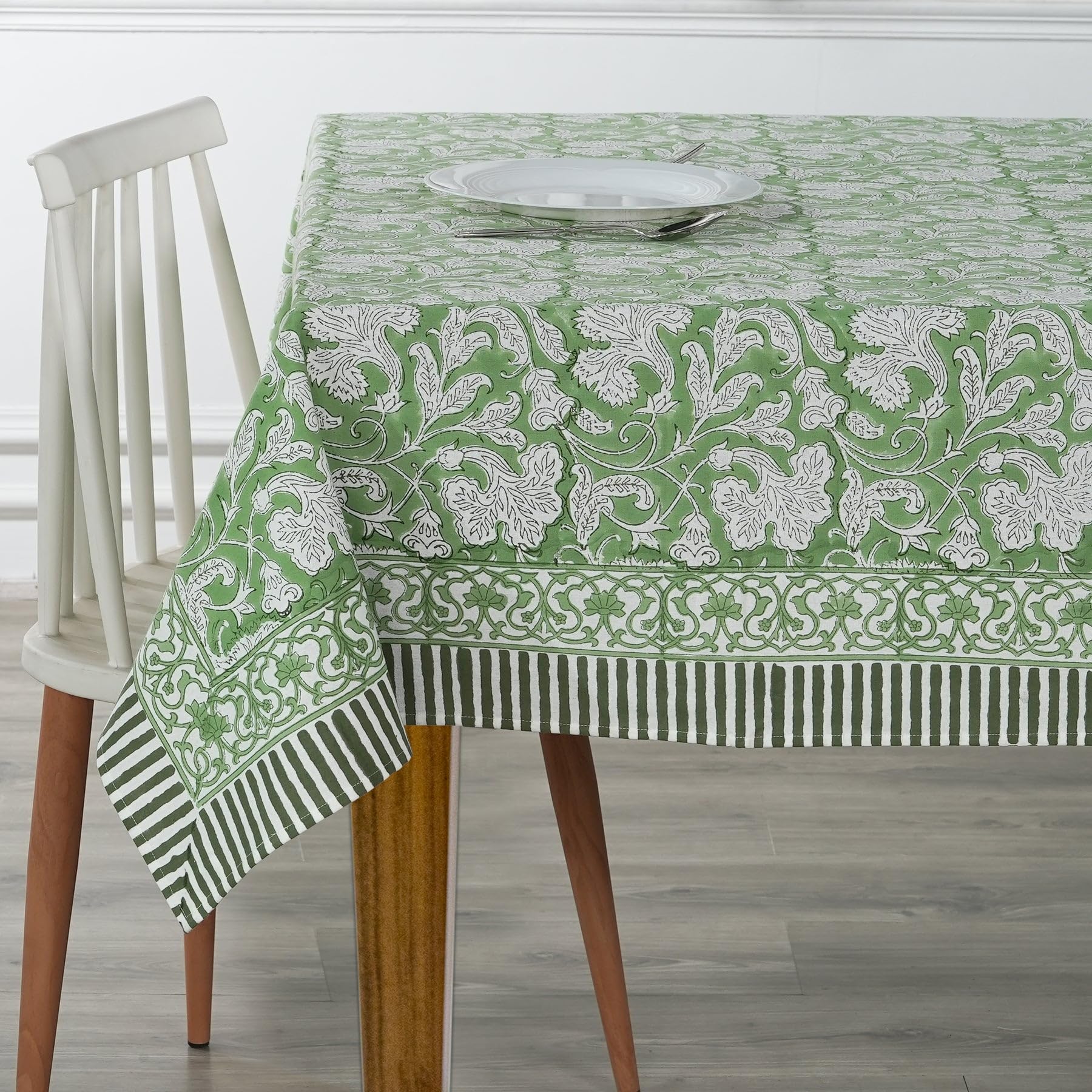 Ridhi 100% Cotton Hand Block Print Tablecloth Washable Easter Thanksgiving/Christmas Parties/Wedding Use,Fall d  cor Farmhouse D