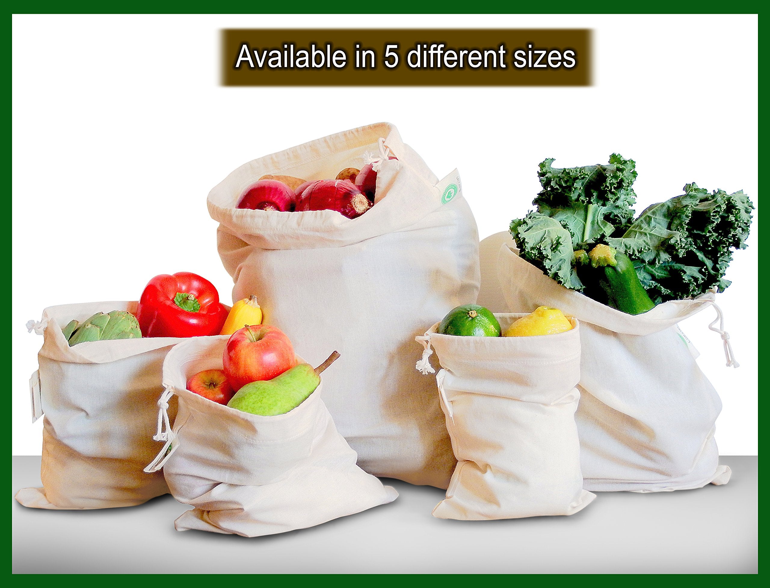 Nut Milk Bag - Reusable Produce Sacks - Vegetable Cotton Bags For Refrigerator - Cotton Potato Bag - Large Muslin Bags - Reusabl