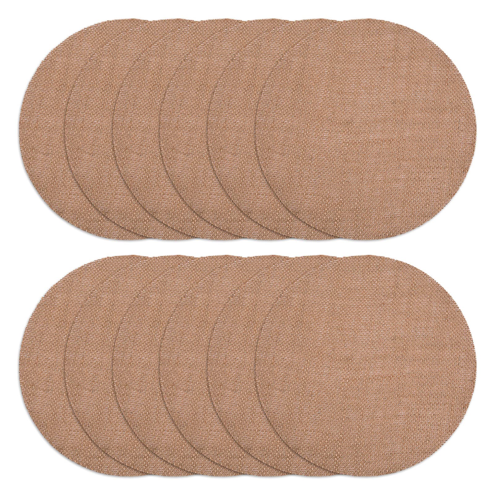 Rustic Burlap Round Placemats - 12'' Diameter Burlap Circle Rustic Table Decorations (Set Of 12) - Rustic Farmhouse Table Settin