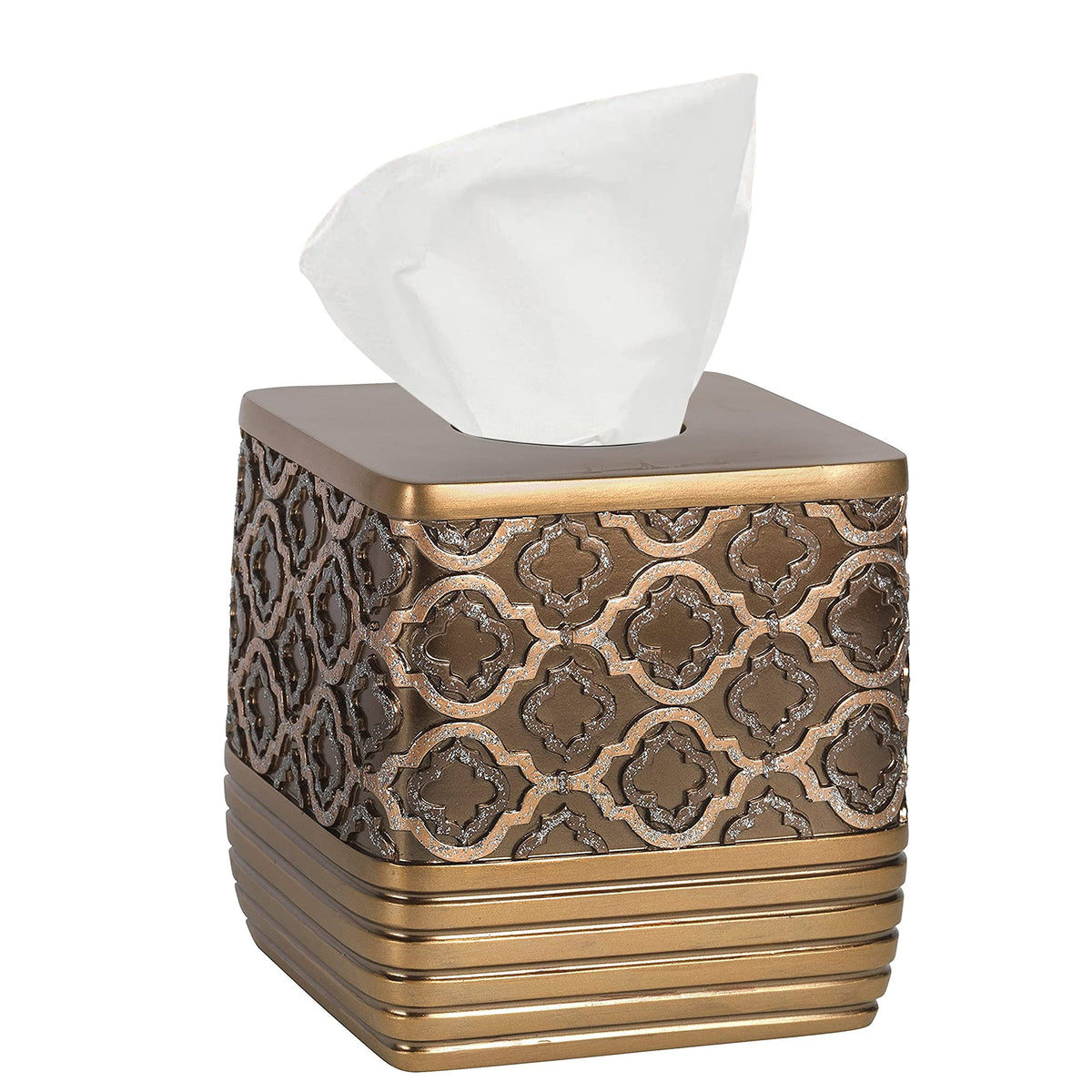Popular Bath Tissue Box, Spindle Collection, Gold