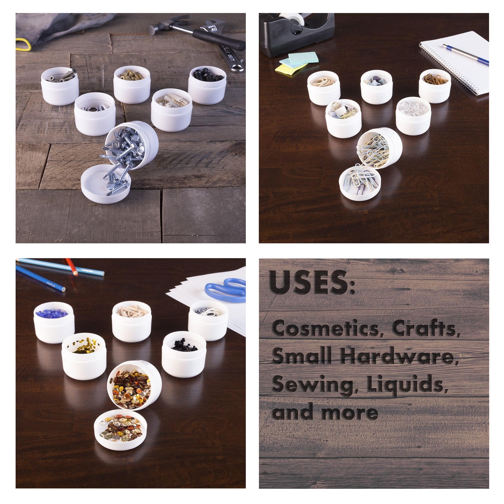 Stalwart 75-Sto2003 White 2 Ounce Plastic Jar Containers