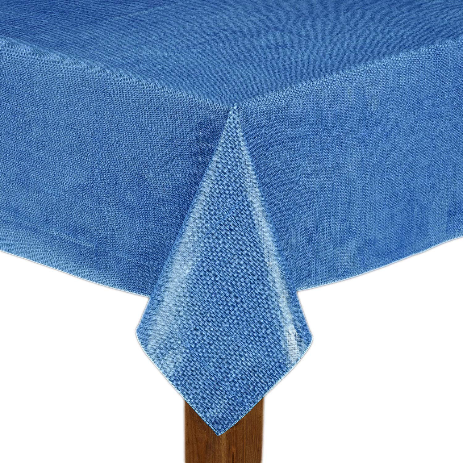 Lintex Cafe Deauville Vinyl Tablecloth Chambray 70'' Round [Kitchen]