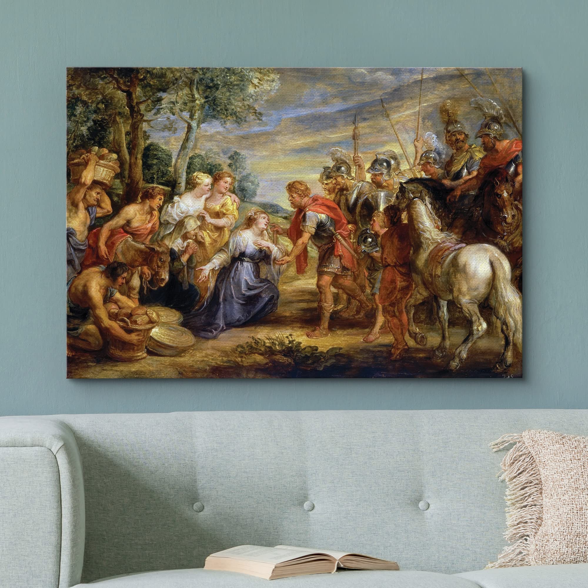 Wall26 - Oil Painting Of The Meeting Of David And Abigail By Peter Paul Rubens - Baroque Style - Catholic, Christianity - Canvas