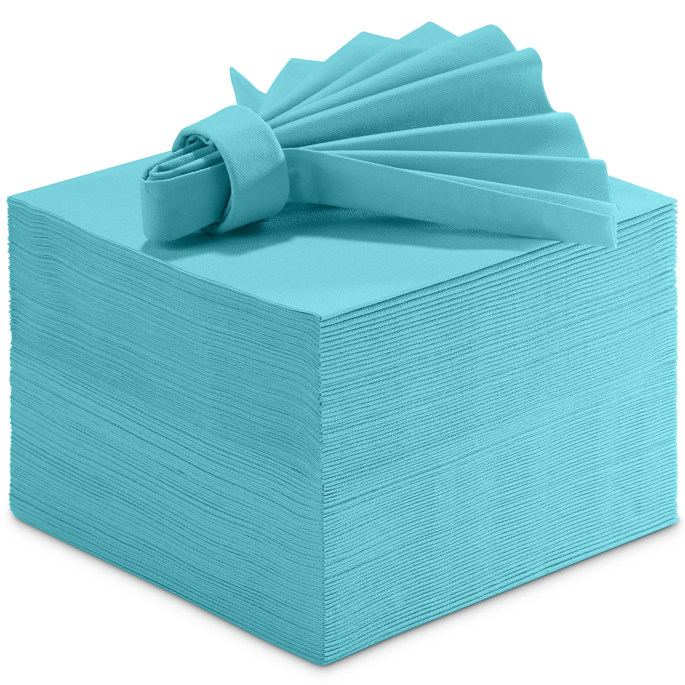 Linen-Feel Colored Paper Napkins - Decortive Cloth-Like Mint Blue Luncheon Napkins - Soft And Absorbent. For Kitchen, Party, Wed