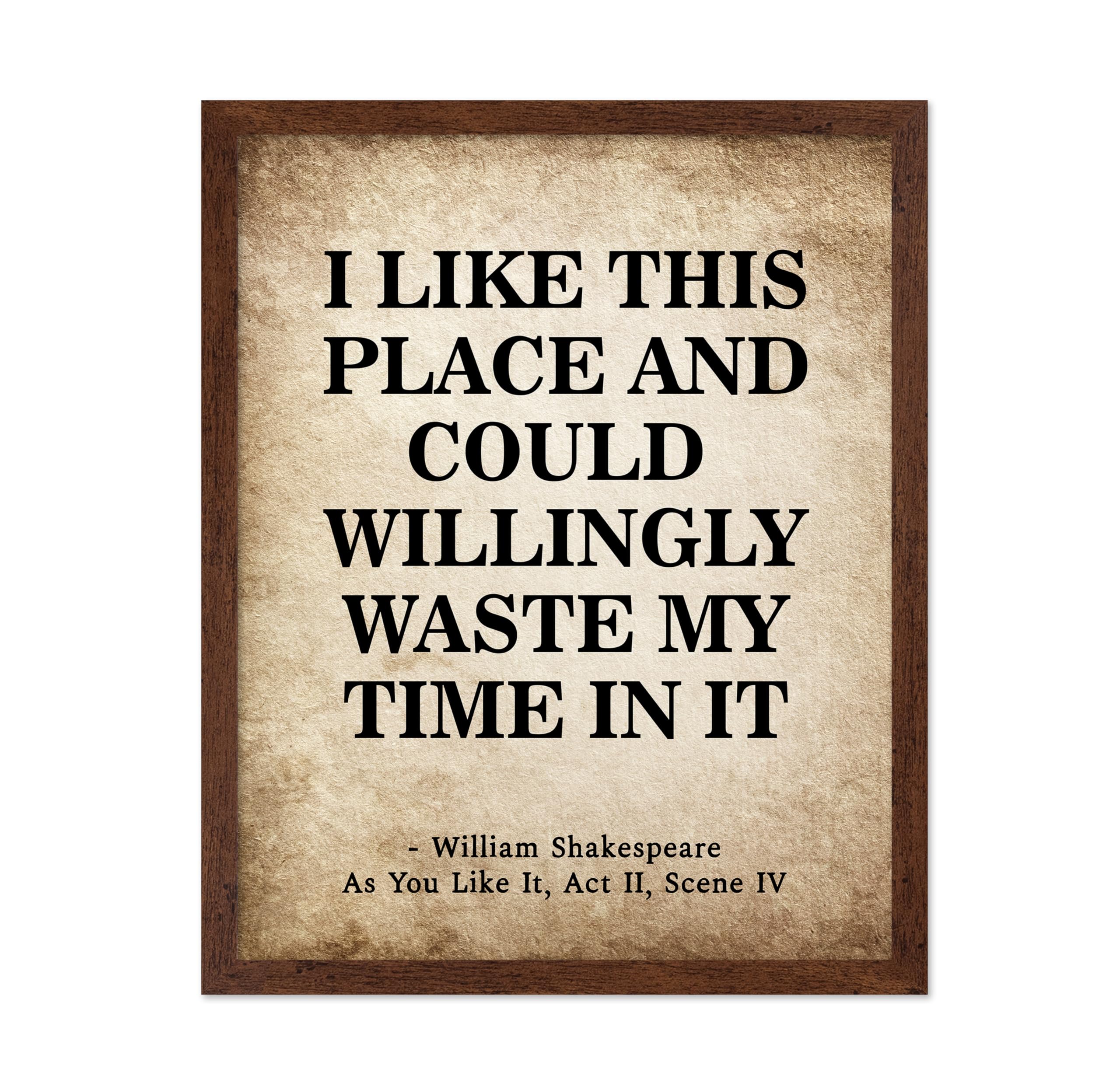 Poster Master William Shakespeare Poster - I Like This Place Print - As You Like It Art - Funny Gift For Men, Women - Minimal Wa