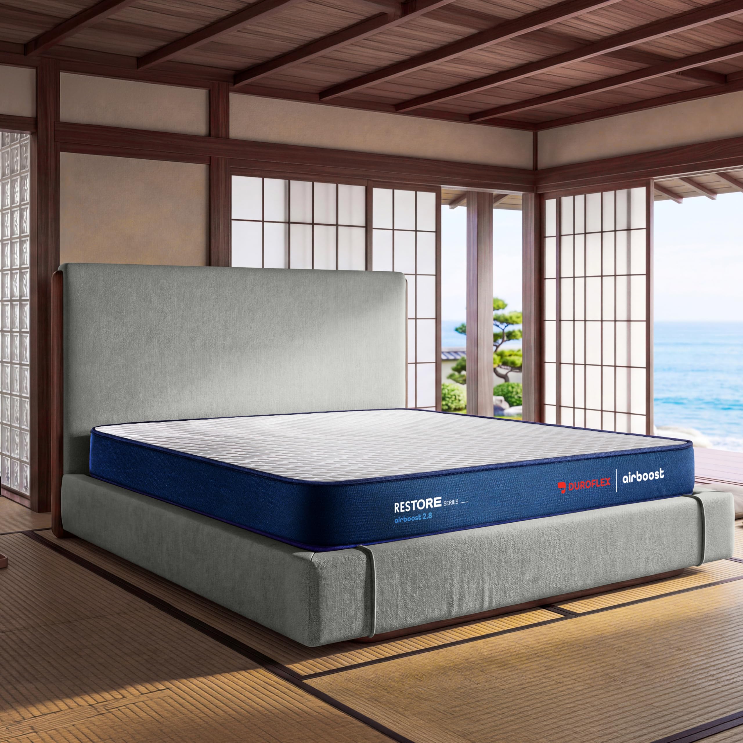 Duroflex Livein Essential  Pressure Relieving, Orthopedic Memory Foam Mattress King Bed, 8 Inch King Size Medium Firm Bed Mattr