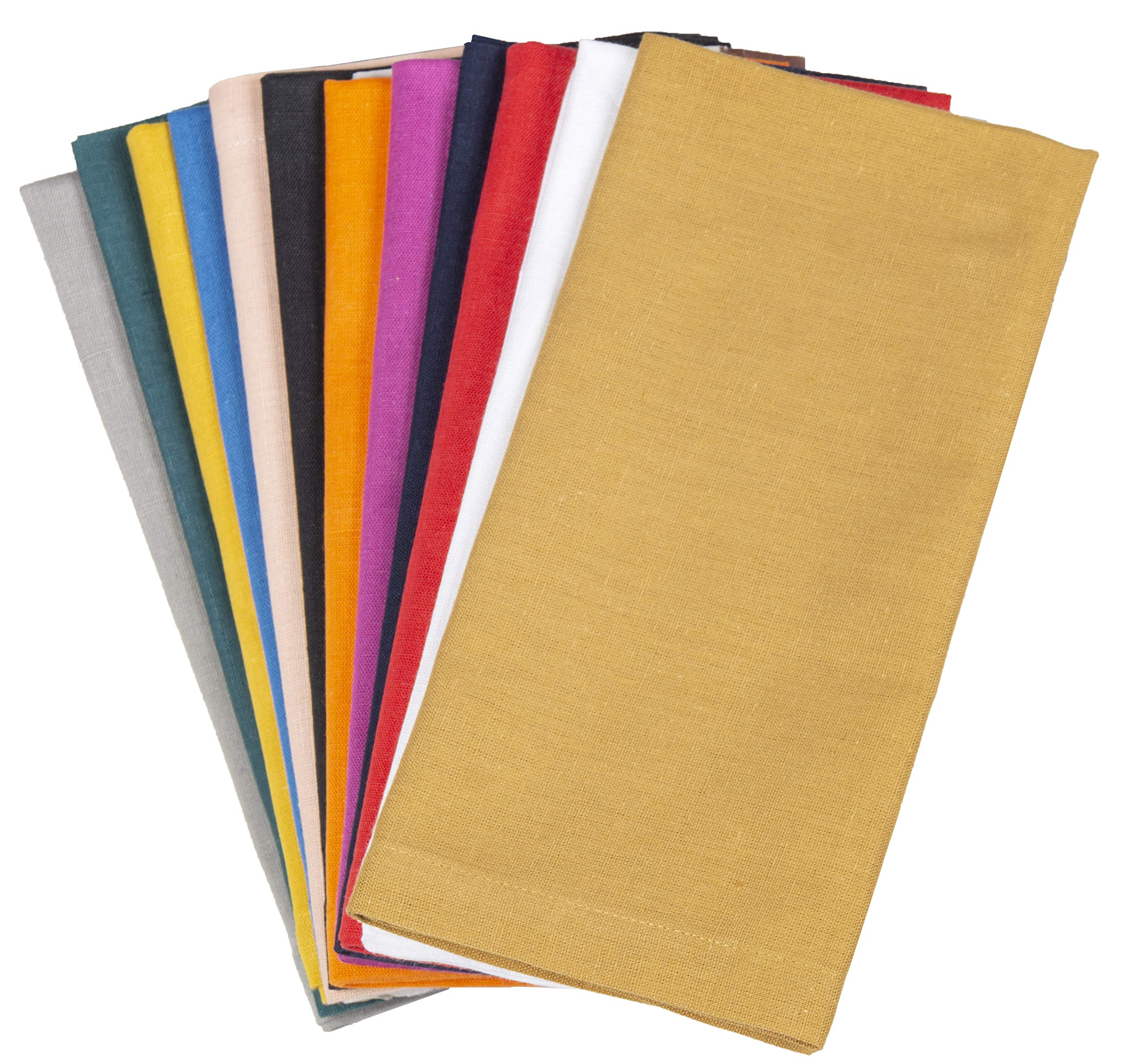 Fingercraft Multicolor Cloth Napkins - Set Of 12 Pure Cotton Everyday Lunch Dinner Napkin - Holiday Birthday Party Gift - Soft W