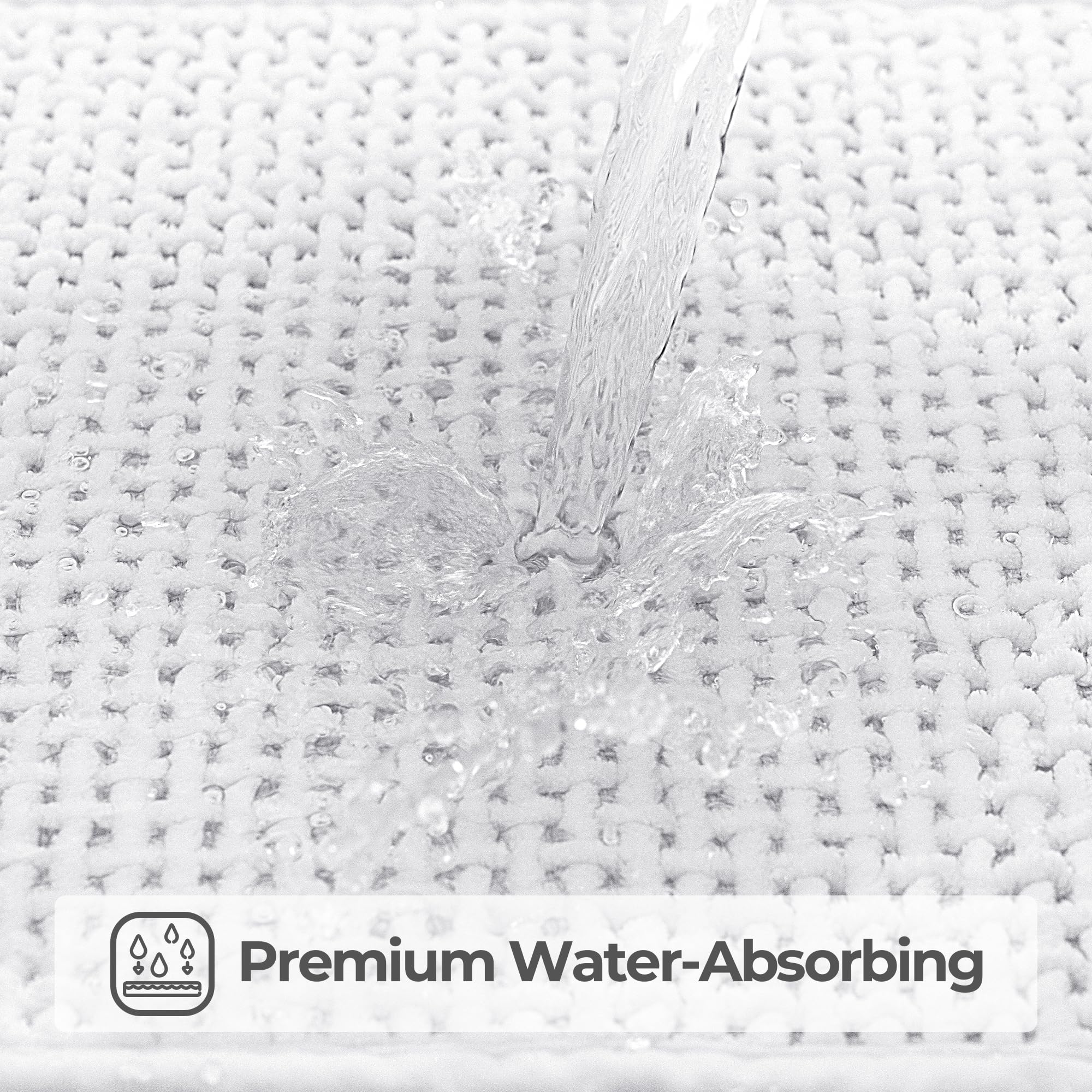 Granny Says White Bathroom Rugs Non Slip Washable, Absorbent Bath Mats For Bathroom, 32'' X 20'', Thin Chenille Bathroom Rug, Qu