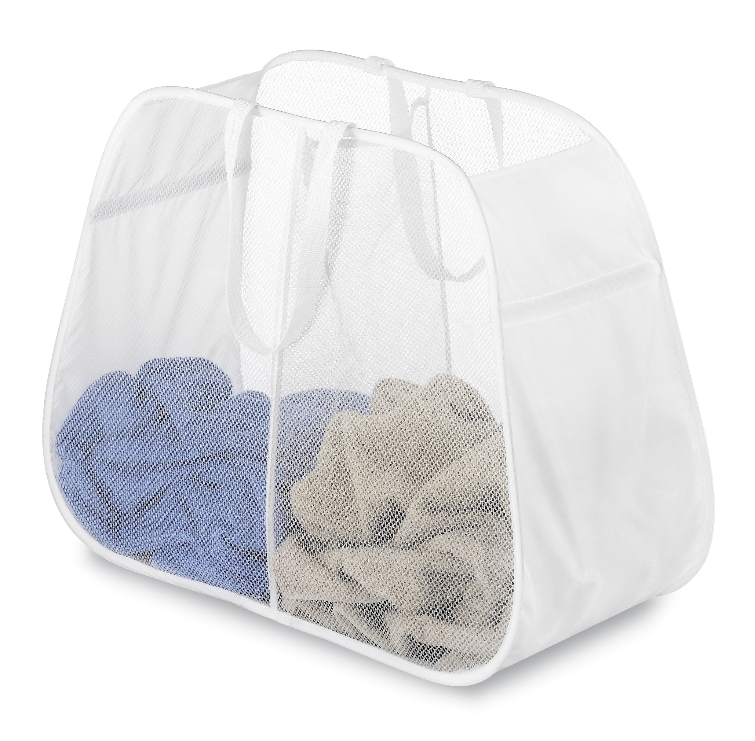 6337356 POP N' FOLD HAMPER WHITE Whitmor Pop N' Fold White Duramesh Nylon Hamper (Pack of 1)