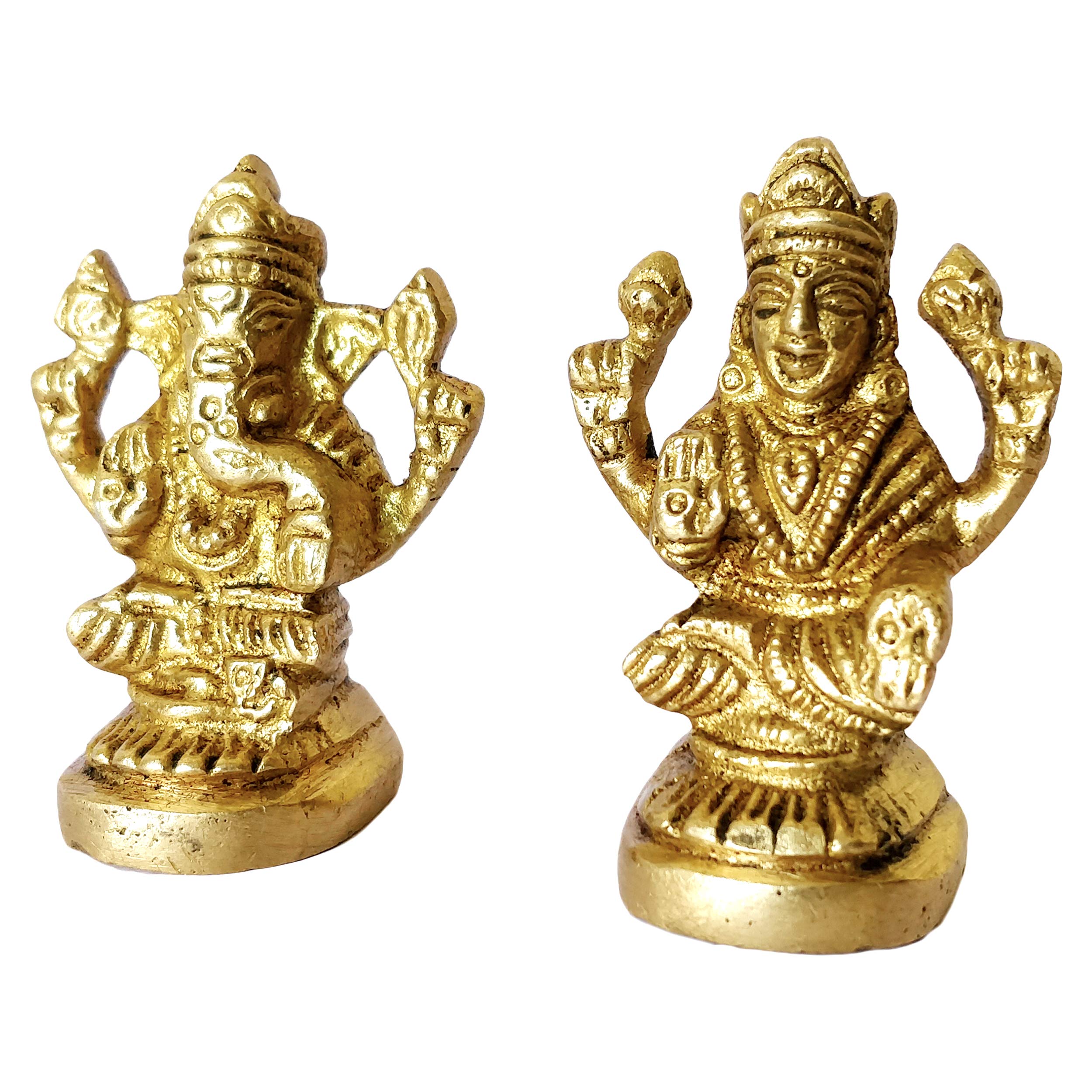 Guru Jee Brass Murti Ganesh Laxmi Statue Idol For Gift Pooja Mandir Temple Home Decor