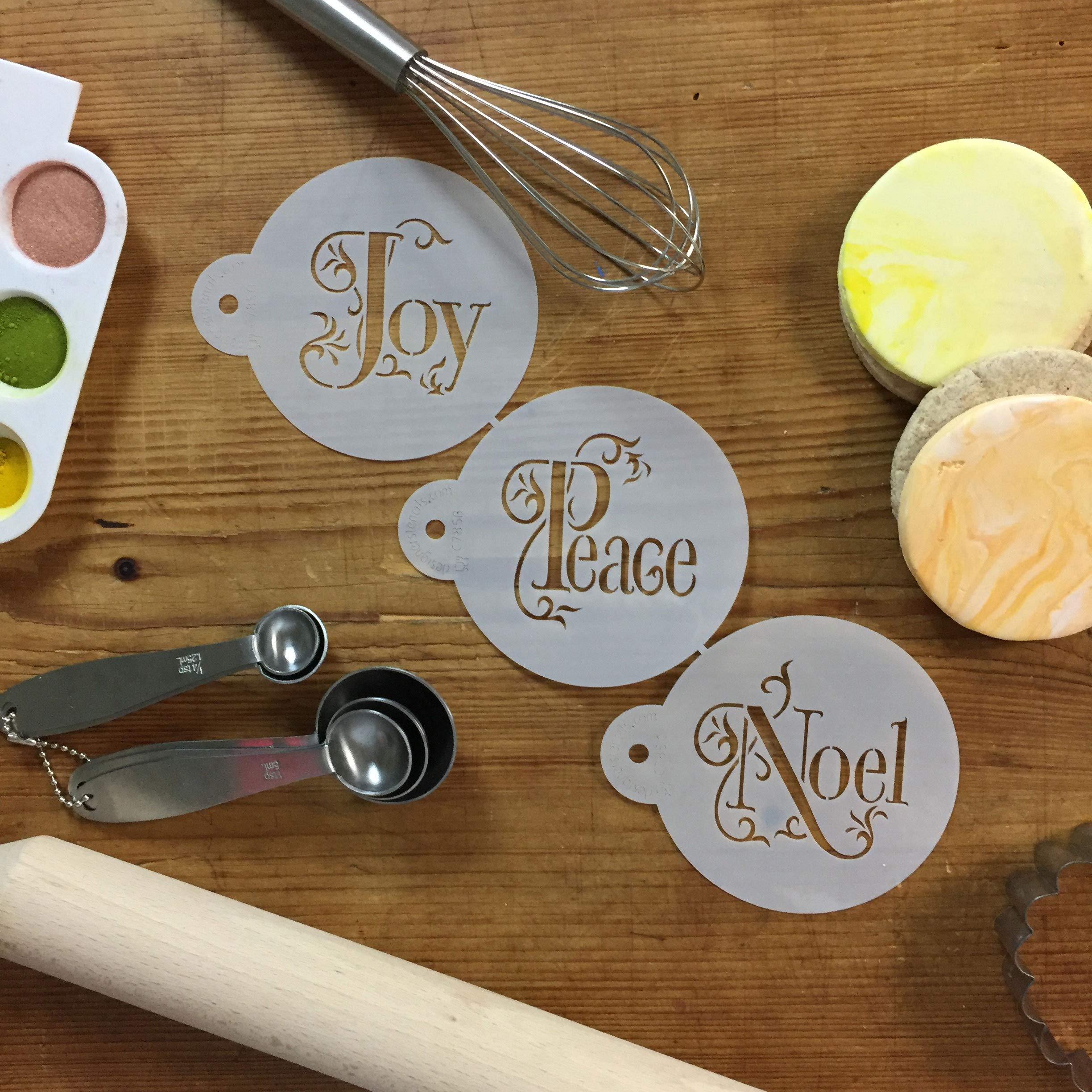 Joy, Noel And Peace Cookie Set By Designer Stencils