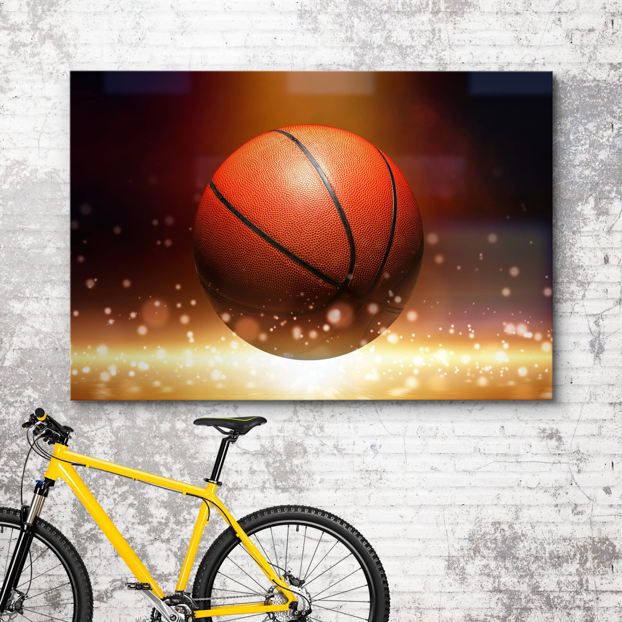 Wall26 Canvas Print Wall Art Bokeh Effect Sparkle Vibrant Neon Basketball Boys Room Decor Sports Fitness Photography Realism Dec