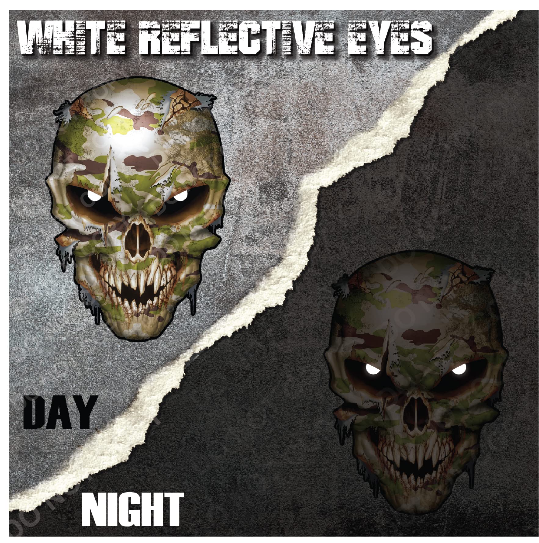 Camouflage Skull Decal Sticker For Car Truck Or Any Clean Smooth Surface To Show Support For Army Navy Marines Military Soldier