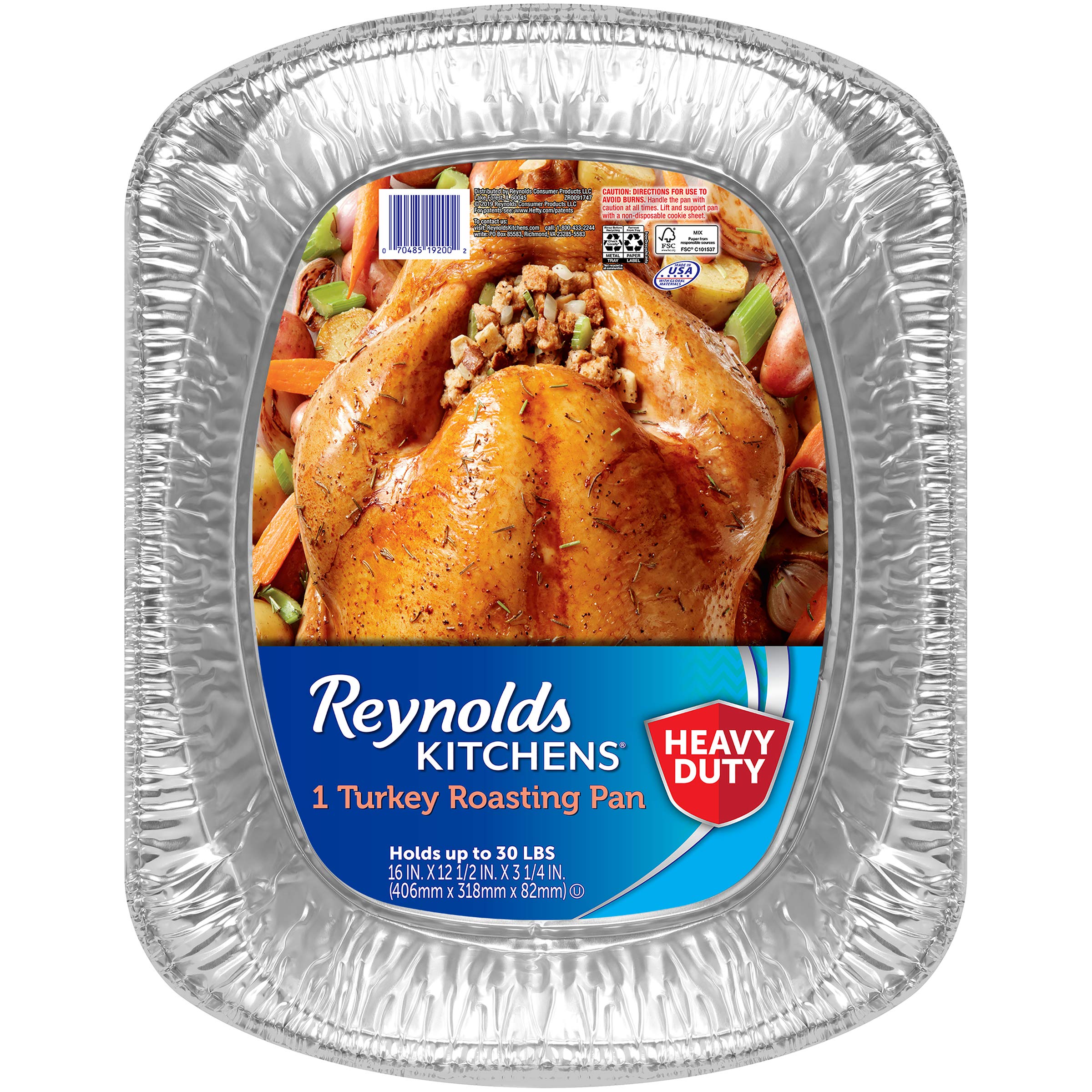 Reynolds Kitchens Heavy Duty Aluminum Pans For Roasting, 16X13 Inch, Pack Of 3