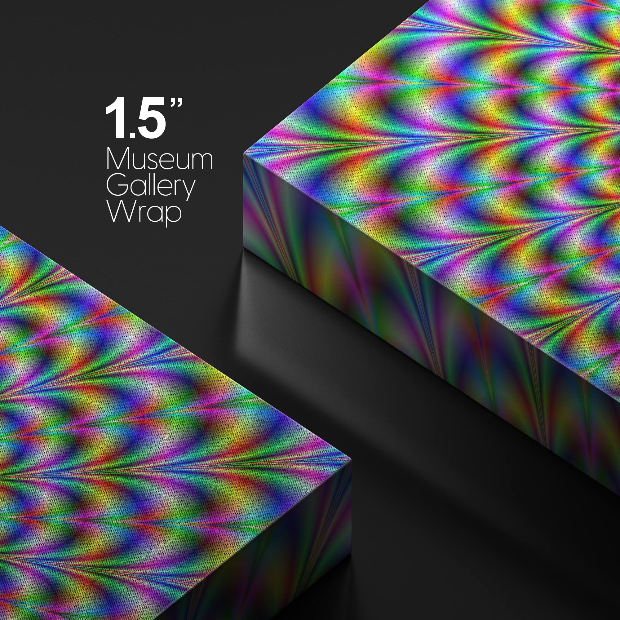 Wall26 - Canvas Prints Wall Art - Holographic Optical Illusion Spiral Rainbow | Modern Wall Decor/Home Decoration Stretched Gall