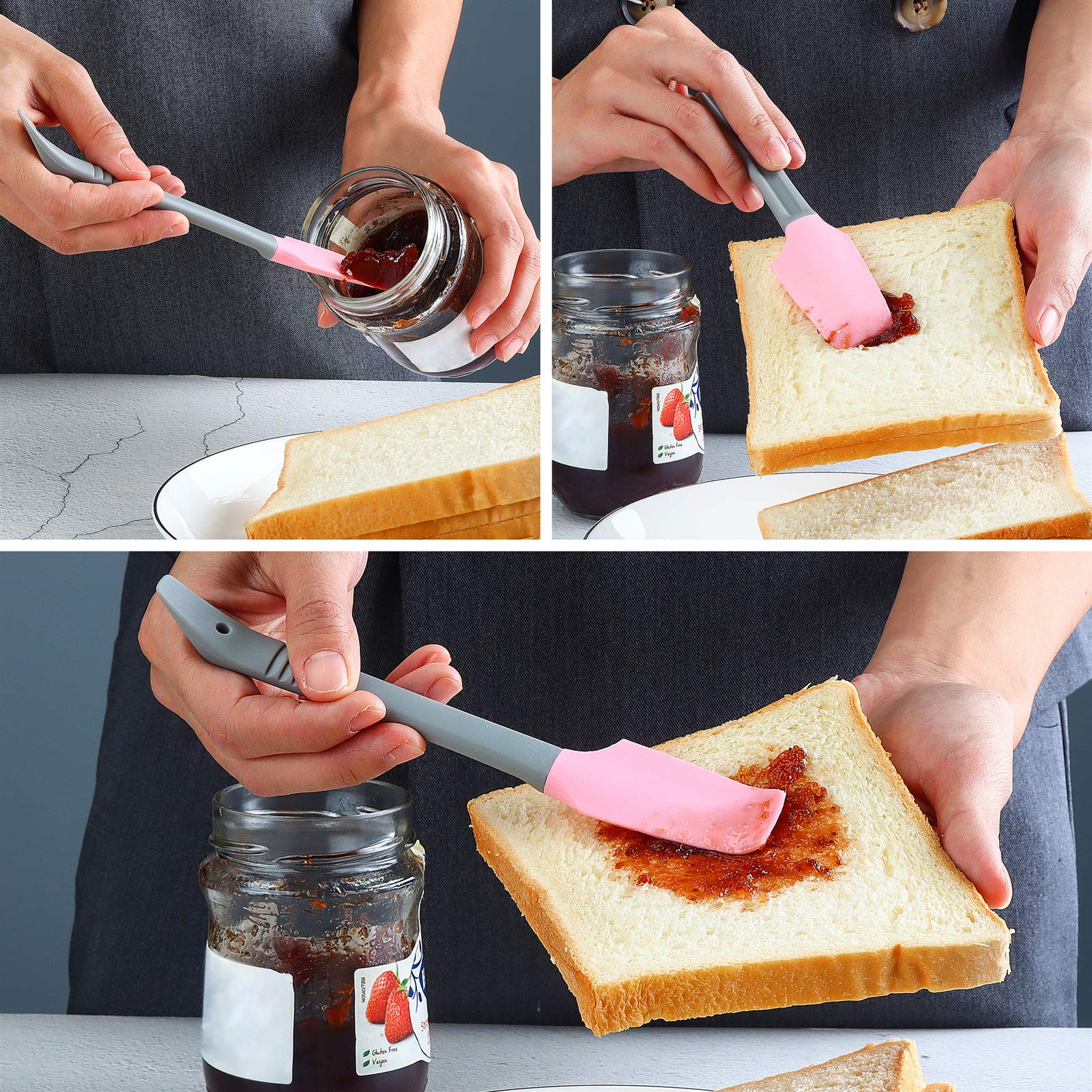 Yoku Made- Silicone Mini Spatula, Curved Small Spatula, Kitchen Scraper Spatula, Wet Pet Food Can Spatula, Jar Spatula, For Cook