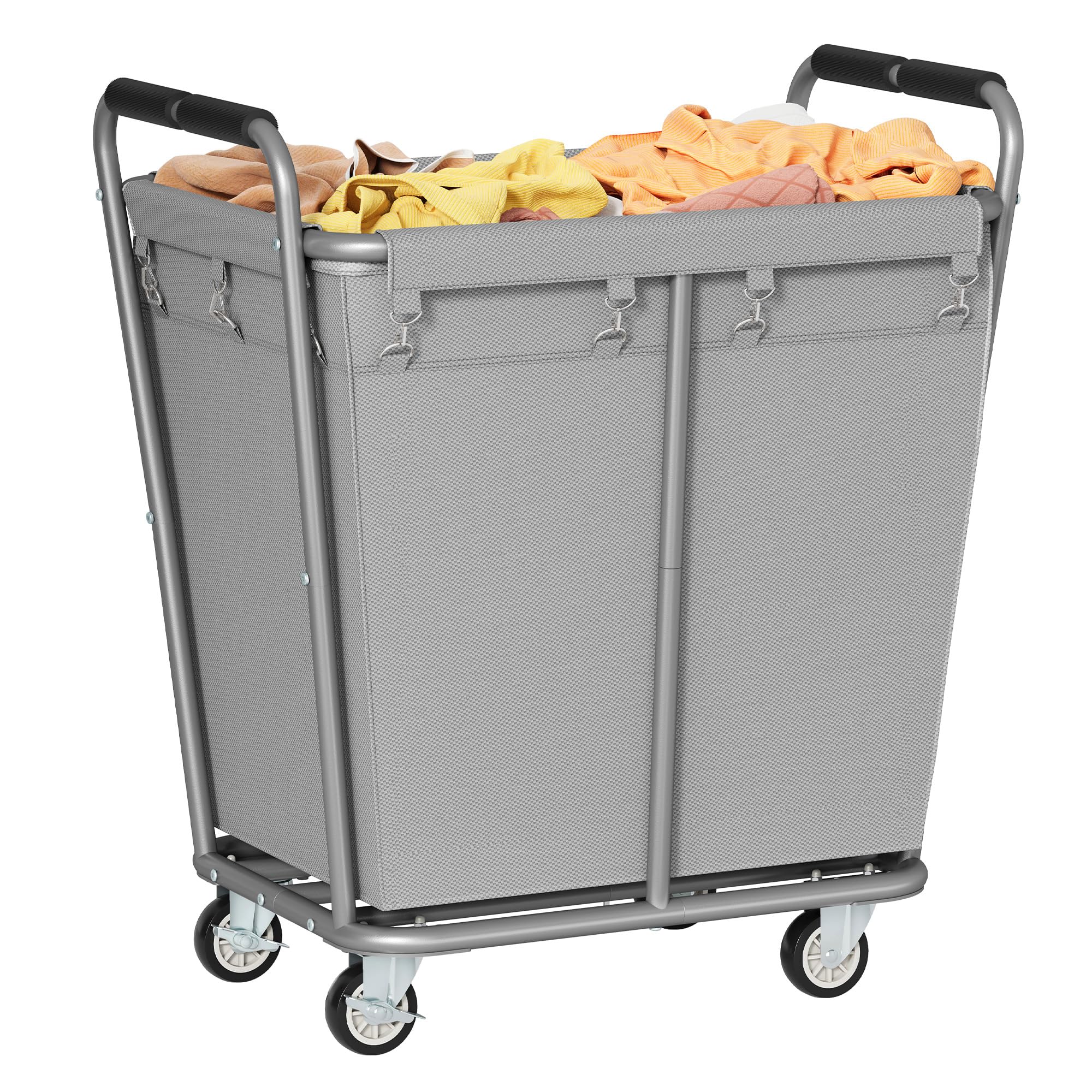 Hoctieon Large Laundry Cart with Wheels, 300L Heavy Duty Laundry Basket Organizer, Rolling Hamper Sorter for Clothes Storage, In