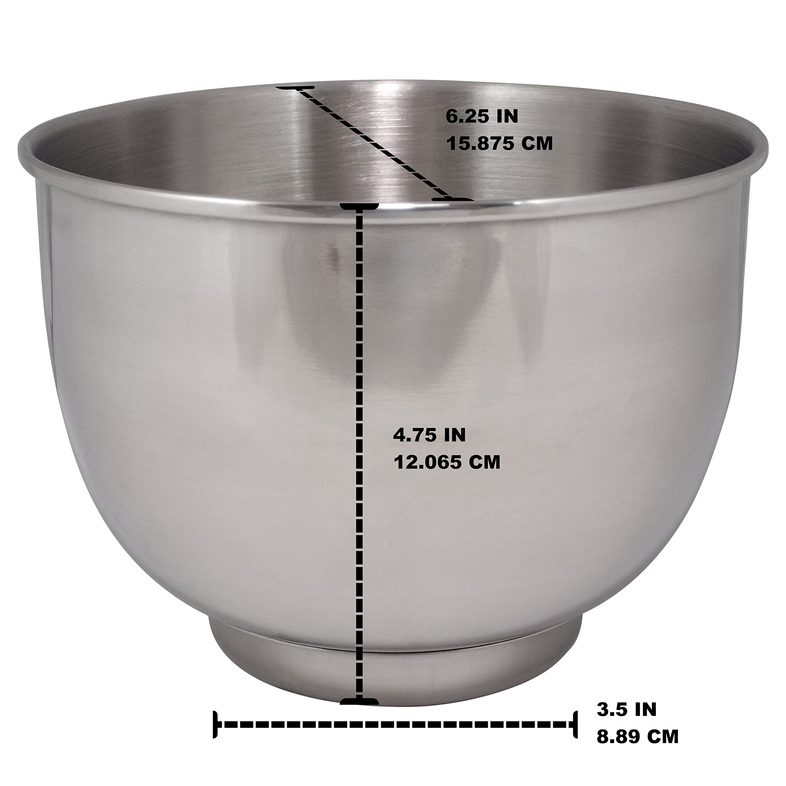 Mian Replacement Small Stainless Steel Bowl for Sunbeam & Oster Mixers - Silver, Model FBA_COMIN16JU002877