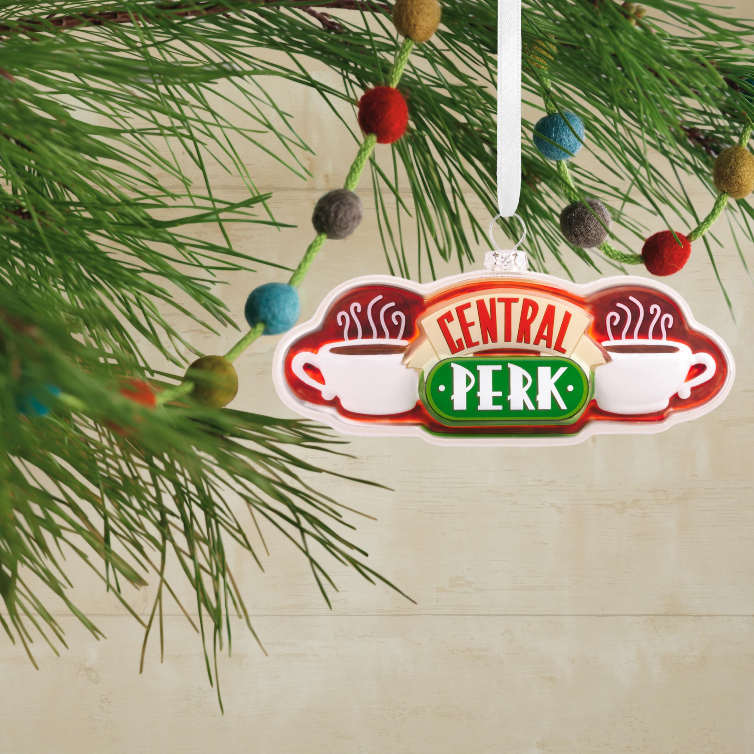 Hallmark Christmas Ornament - Central Perk Sign, Blown Glass, Model 0003HCM1051