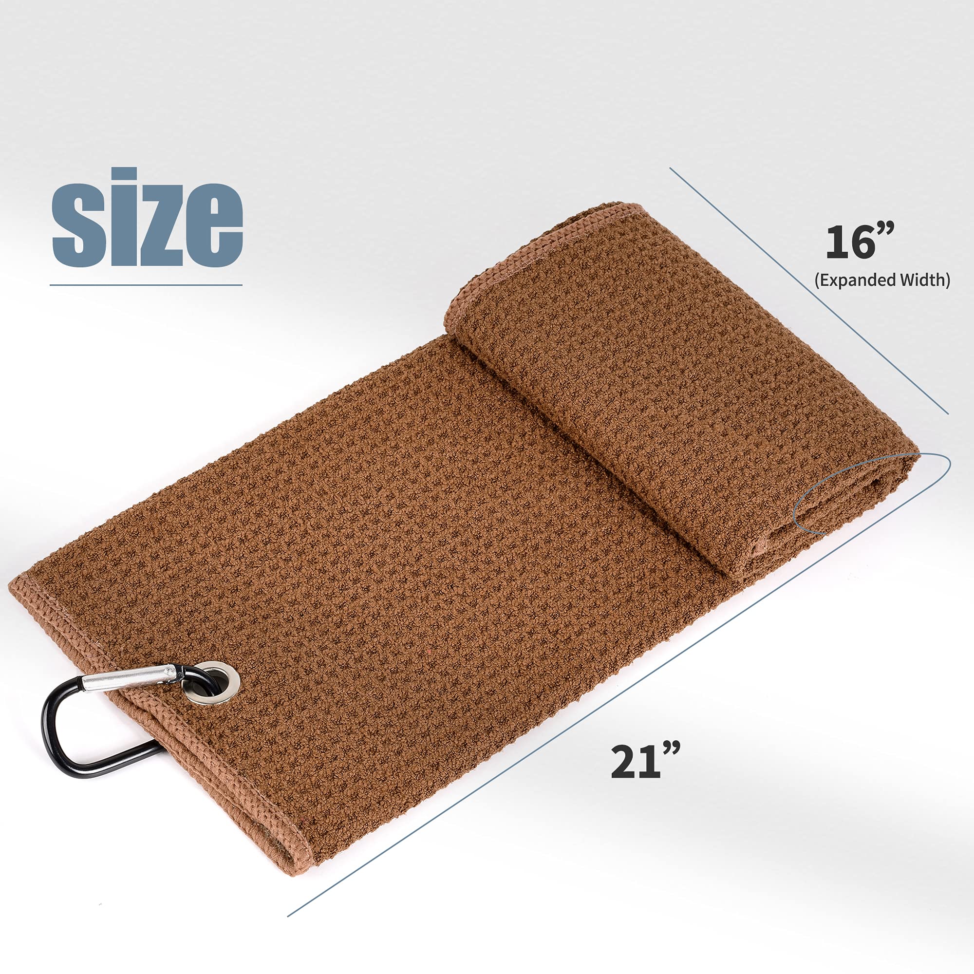 Mile High Life Tri-Fold Golf Towel | Premium Microfiber Fabric | Waffle Pattern | With Heavy Duty Carabiner Clip | Golf Towel Fo