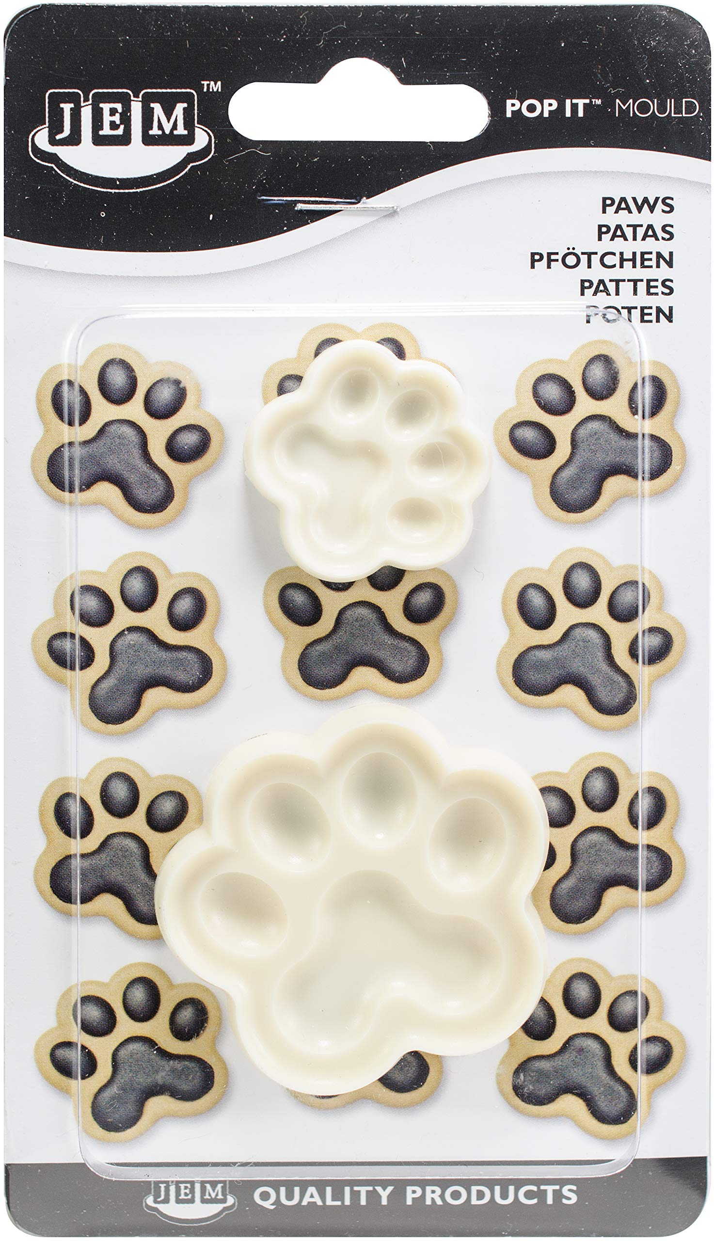 Jem, Set Of 2 Pop It-Paws Shaped Mold For Cake Decorating, Small & Large Sizes