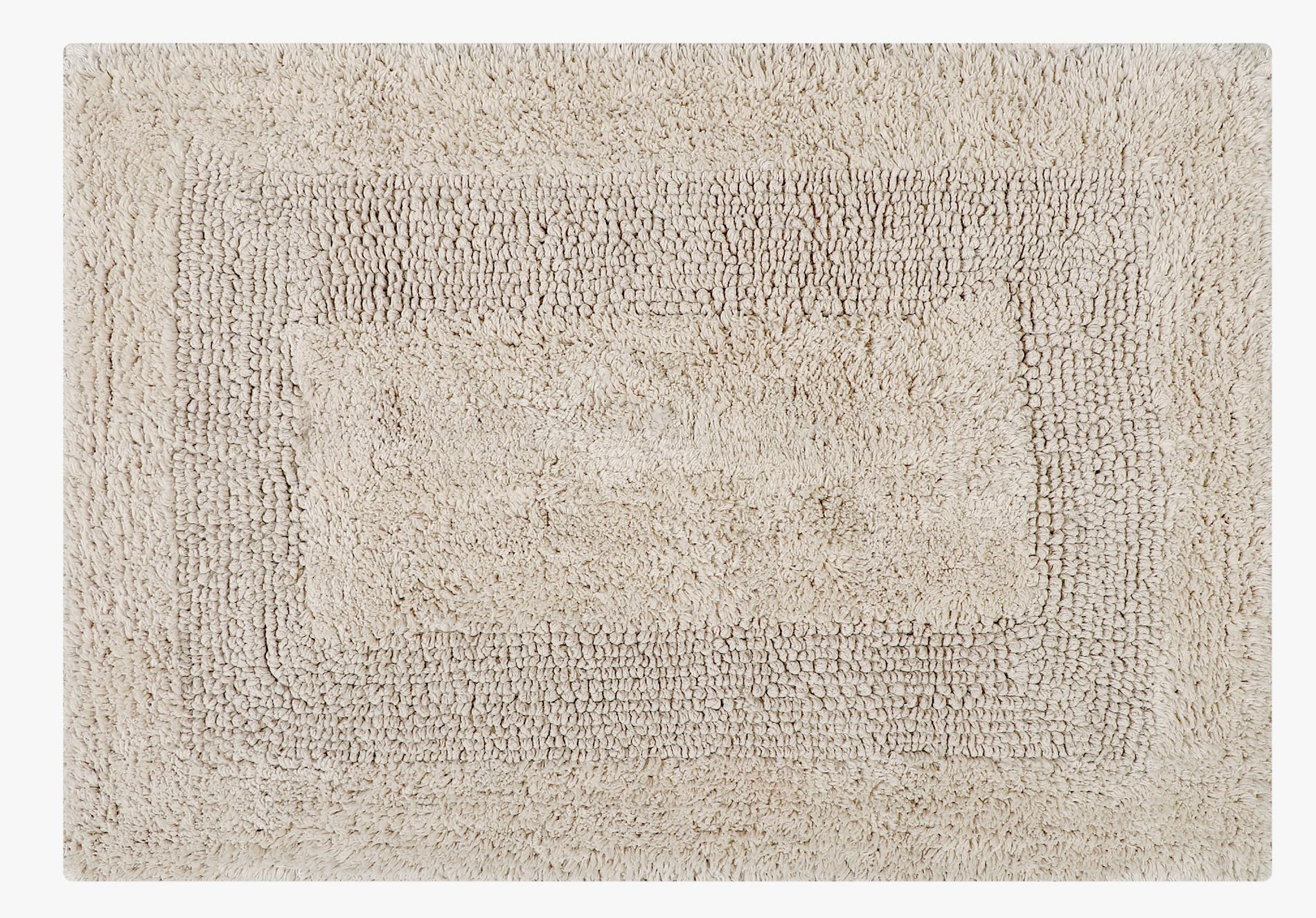 Kema Soft 100% Cotton Linen Bath Mat 17''X24'' - Regular Use Rectangular Spa Mat Rug Plush Water Absorbent, Decorative Border Fo