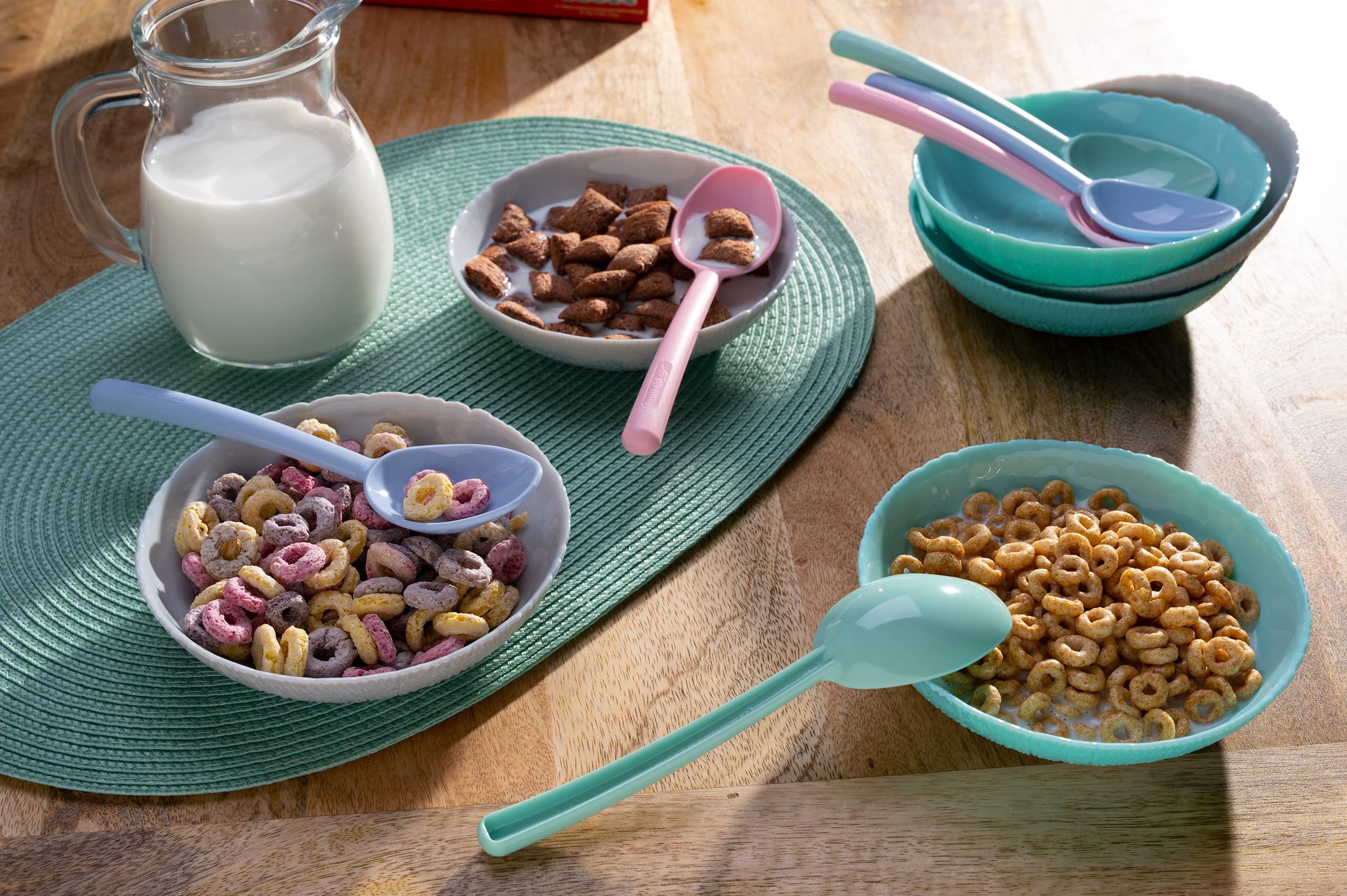 Pikanty - Plastic Spoon Portable Cereal, Soup, Porridge, Spoons Reusable Dinner Scoops For Home Kitchen Buffet Restaurant Flatwa