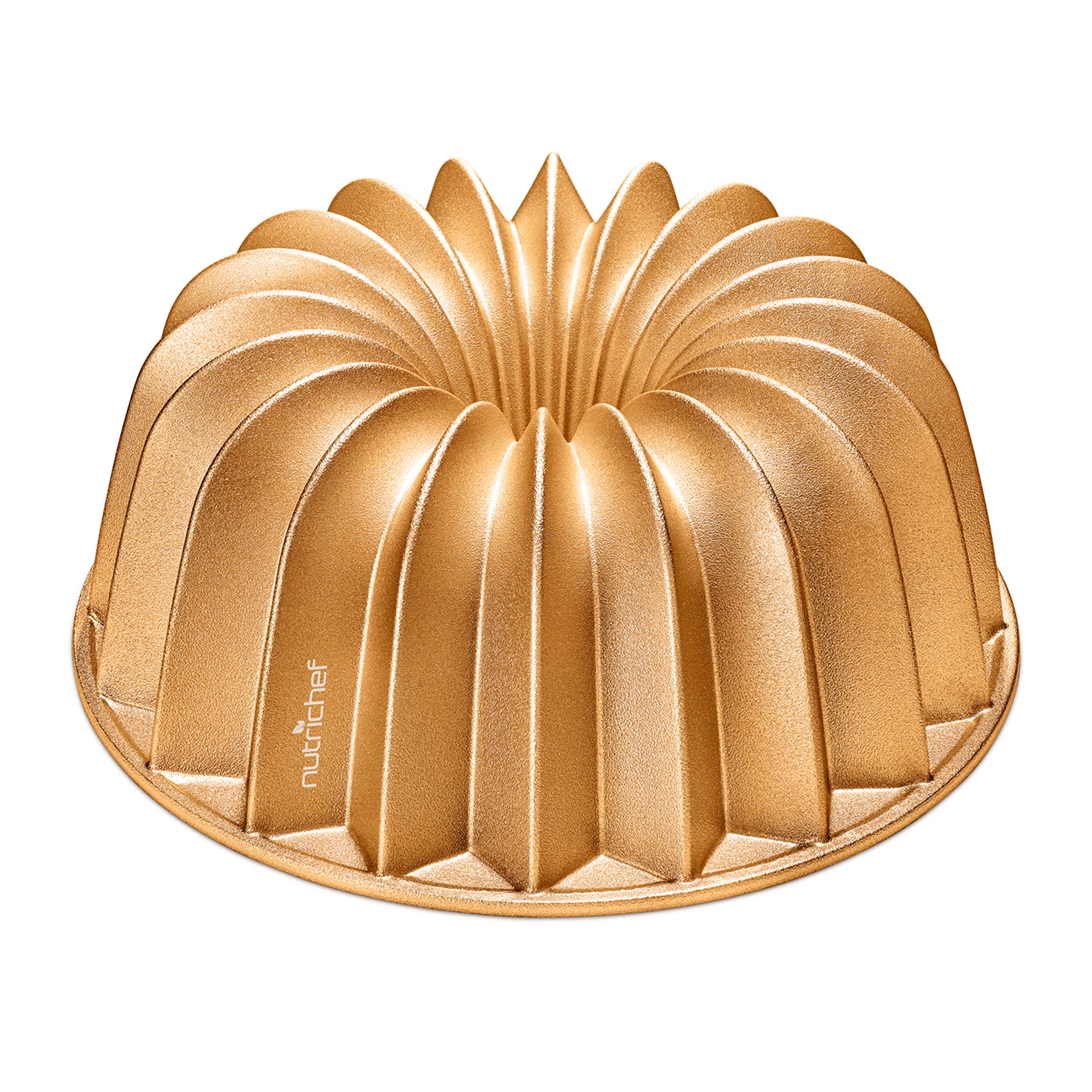 NutriChef 9-Inch Cake Pan - Thick and Heavy Cast Aluminum Bakeware Cake Mold with 2 Layers of Nonstick Coating - Fluted Lines De