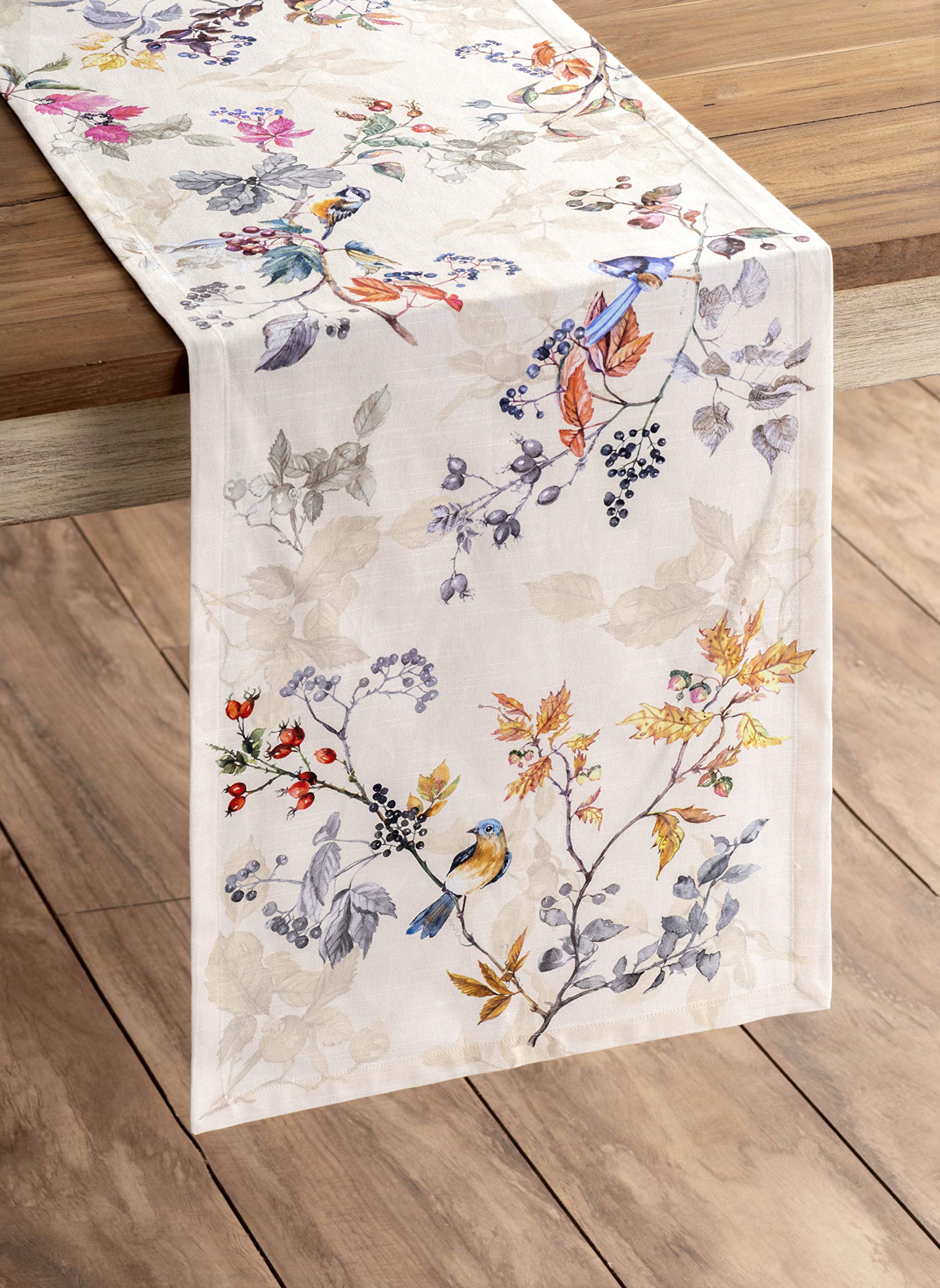 Maison D' Hermine Tablerunner 14.50''X72'' 100% Cotton Decorative Table Runners, Kitchen, Wedding, Restaurant & Camping, Equinox