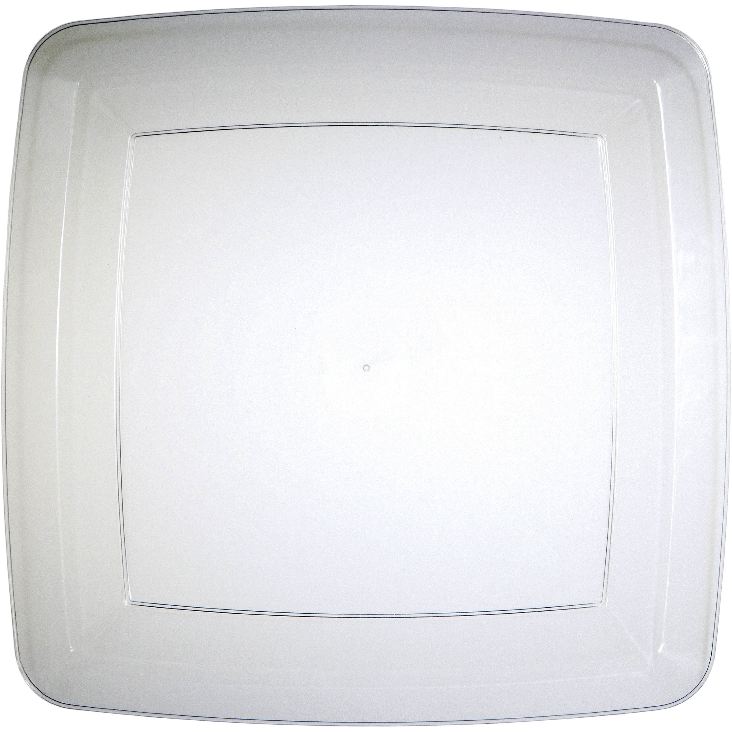 Creative Converting 8 Count Plastic Square Dinner Plates, Clear