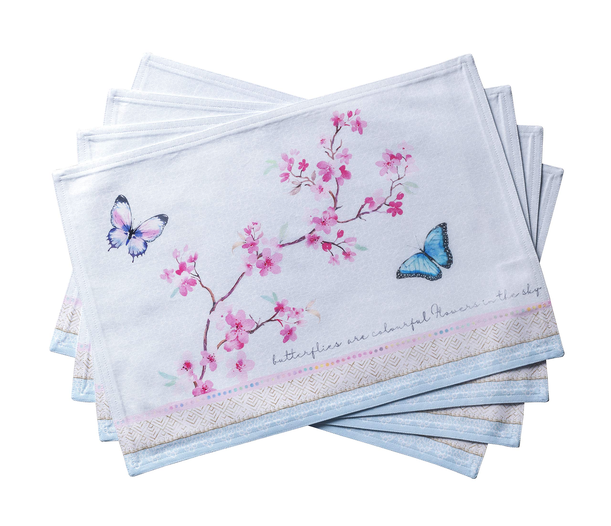 Maison D ' Hermine Cloth Placemat 100% Cotton Set Of 4 Decorative Washable Place Mats Table Placemat, Dining, Kitchen, Parties &