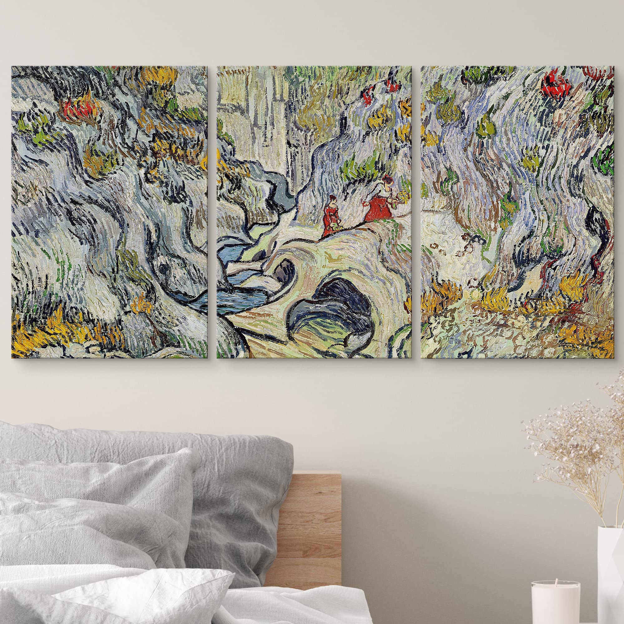 Wall26 Canvas Print Wall Art Set A Path Through A Ravine Vincent Van Gogh Classical Illustrations Fine Art Decorative Historic V