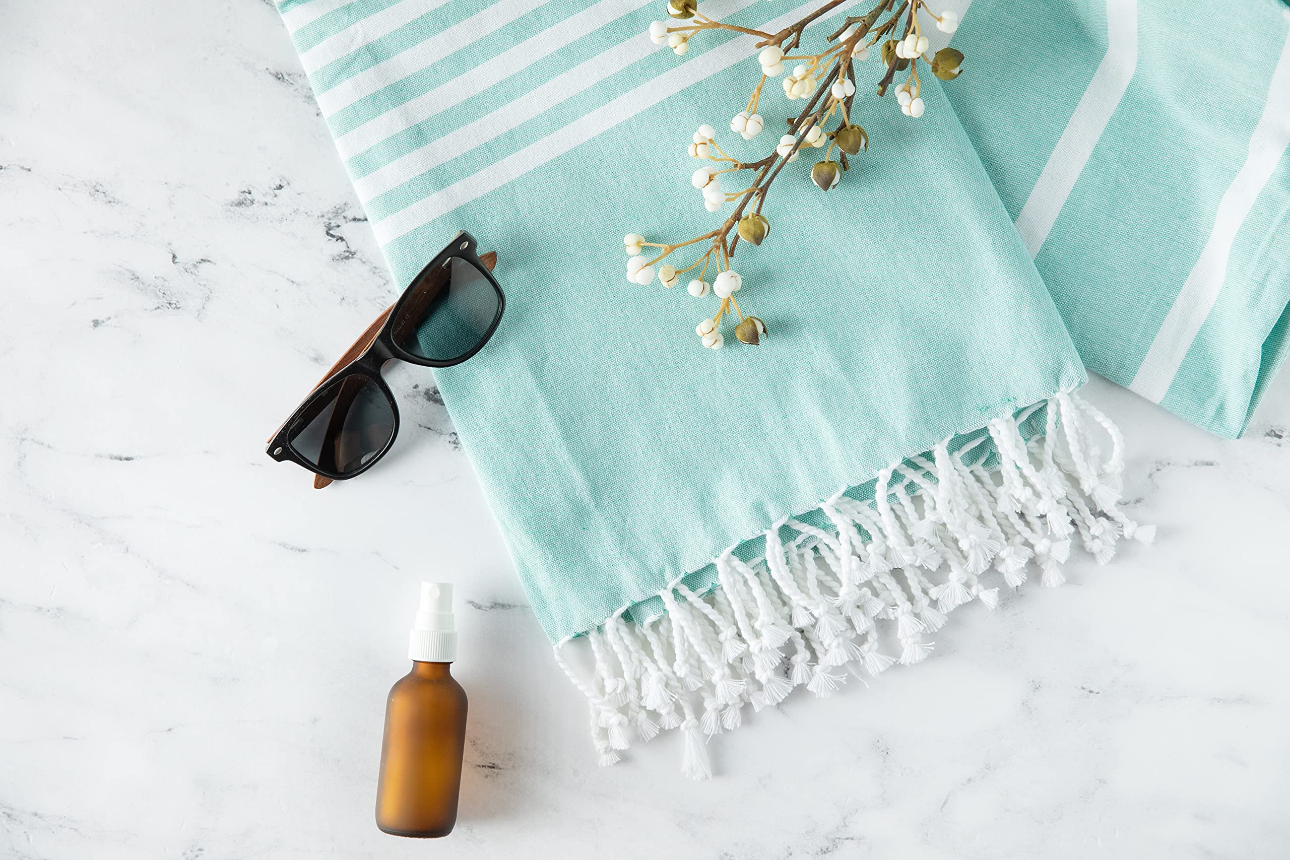 Oversized Turkish Beach Towels - Large Quick Dry Beach Towels - Sandfree, Thin & Lightweight Peshtemal Beach Towels Of 100% Orga