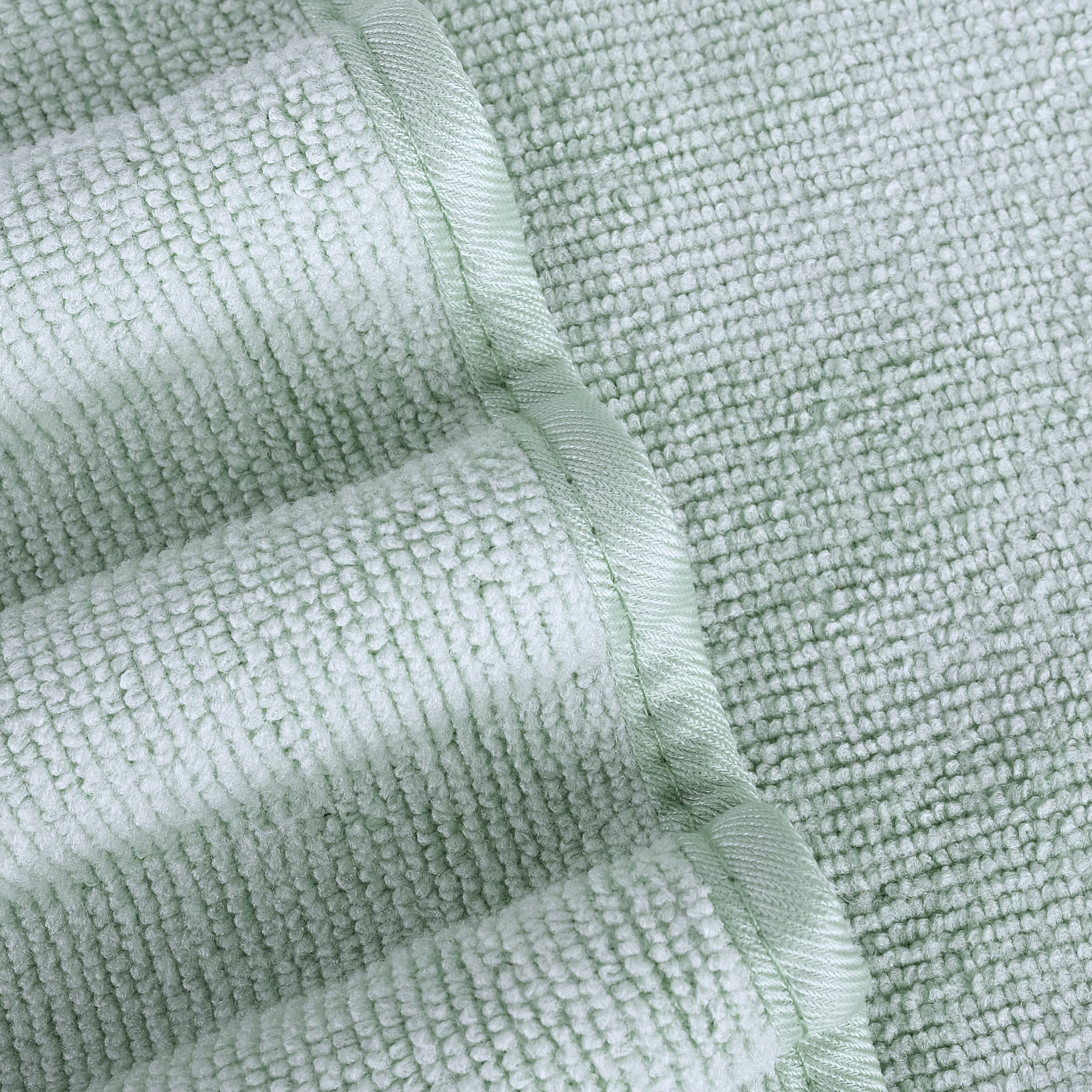 Polyte Oversize, 60 X 30 In., Quick Dry Lint Free Microfiber Bath Towel Set, 6 Piece (Green)