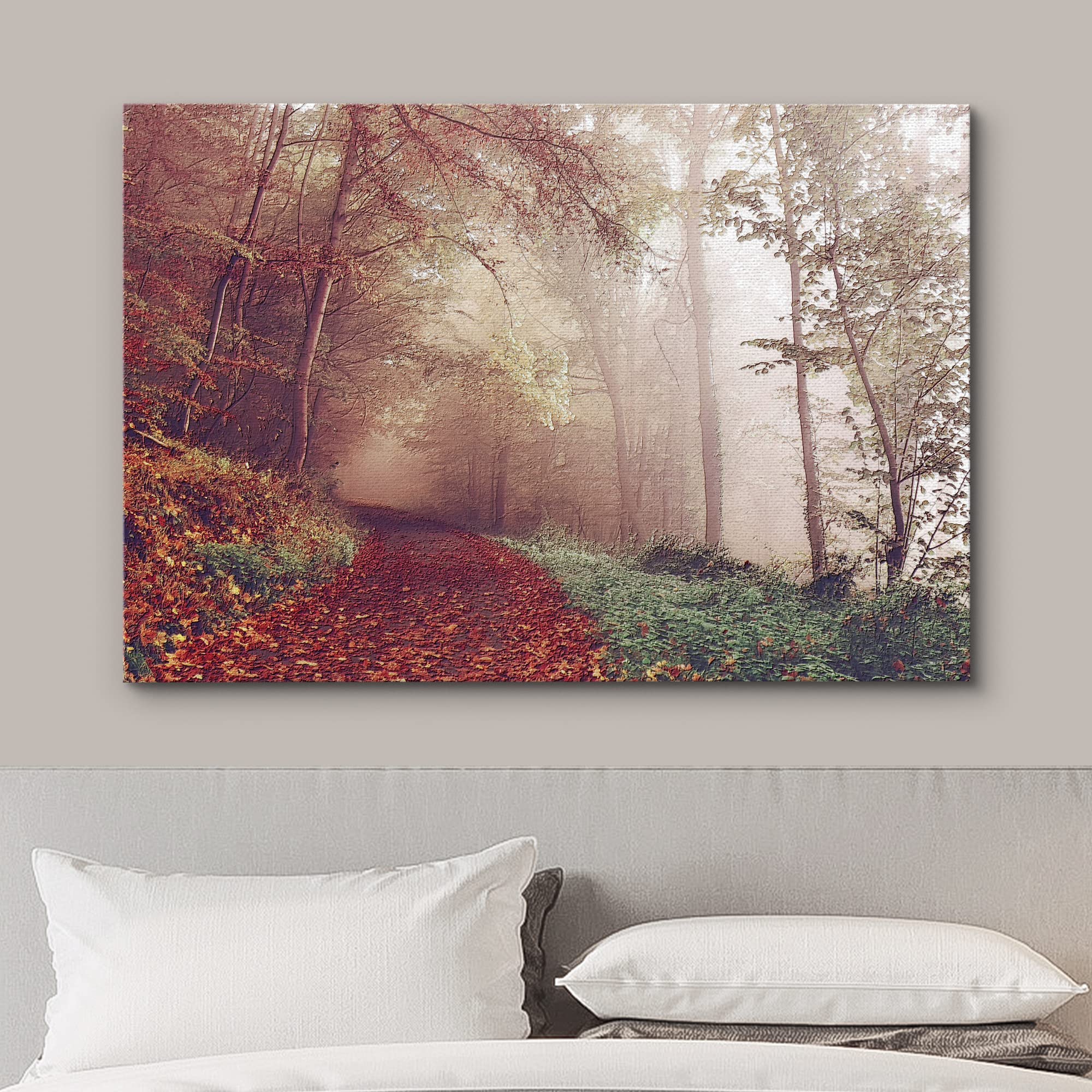 Wall26 Canvas Print Wall Art Path In The Red Pine Tree Forest Nature Wilderness Photography Modern Art Rustic Scenic Colorful Fo