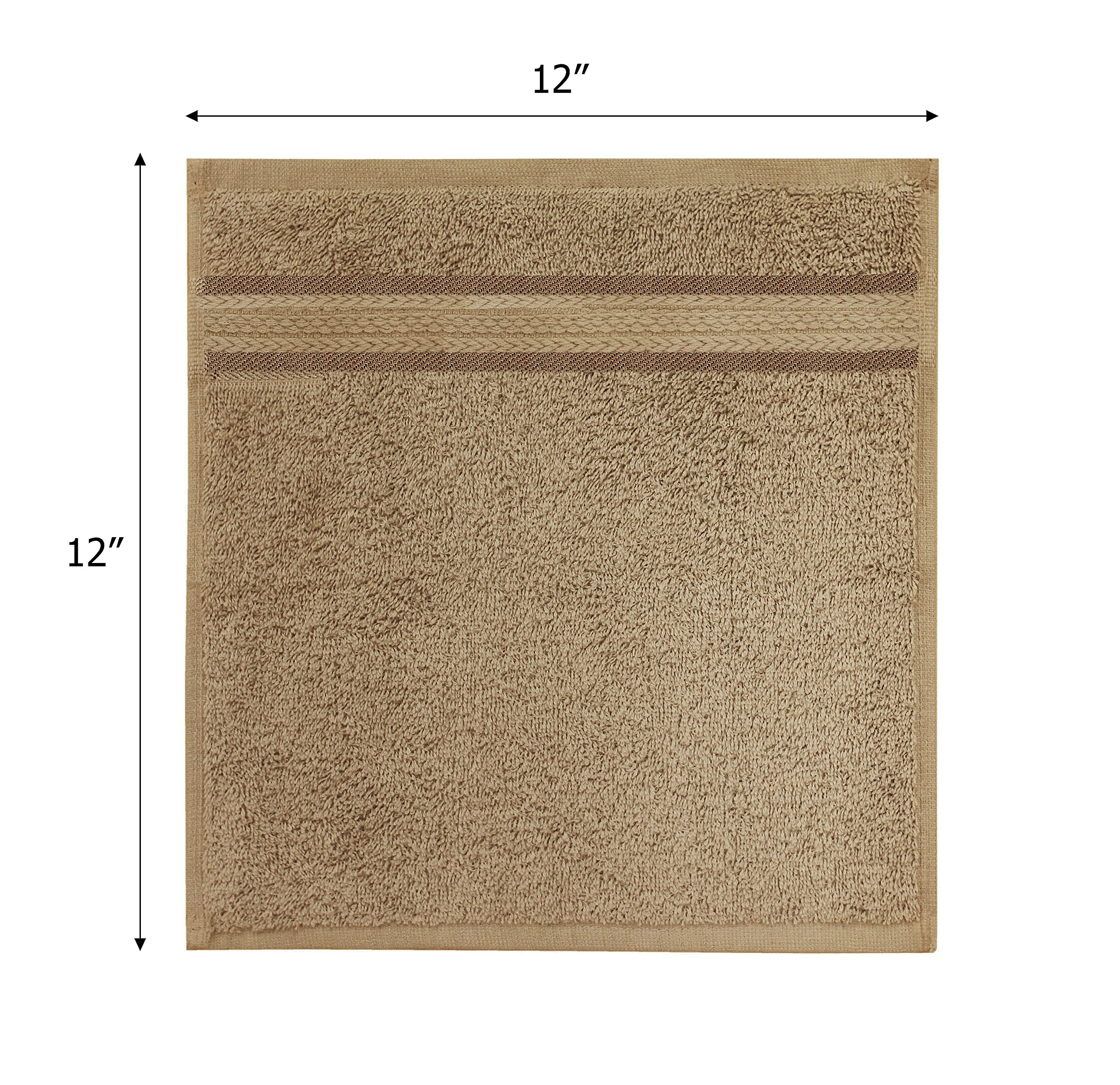 Cotton Craft Ultra Soft Washcloths - 12 Pack - 12X12-100% Cotton Facecloths - Baby Wash Cloths - Absorbent Quick Dry Everyday Lu