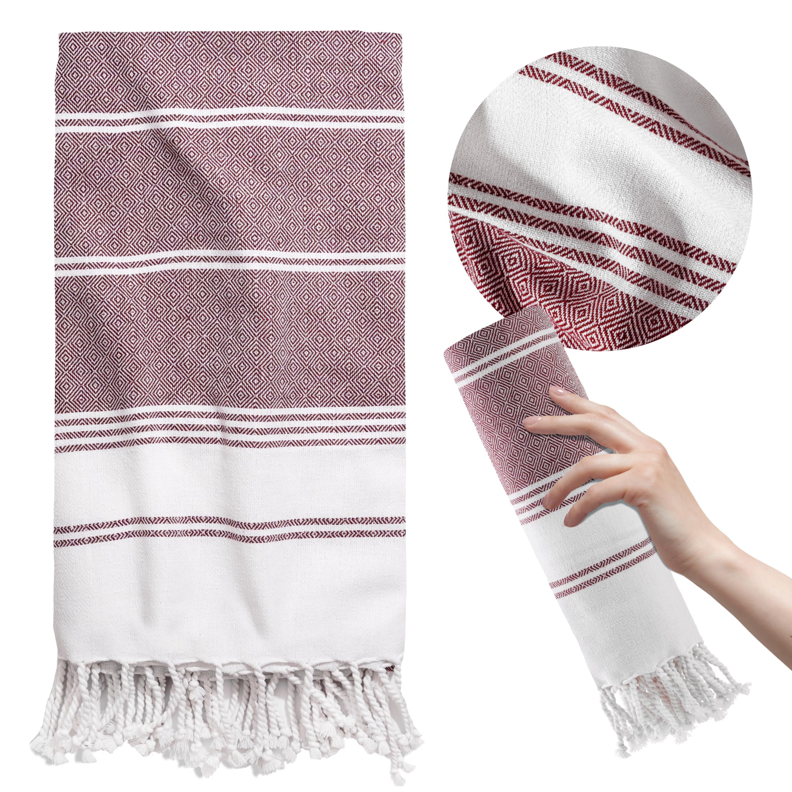 Thread Spread Quick Dry Beach Towel - Turkish Cotton Beach Towels 2 Pack - 39'' X 71'' Sand Proof Beach Towels, Oversized Beach