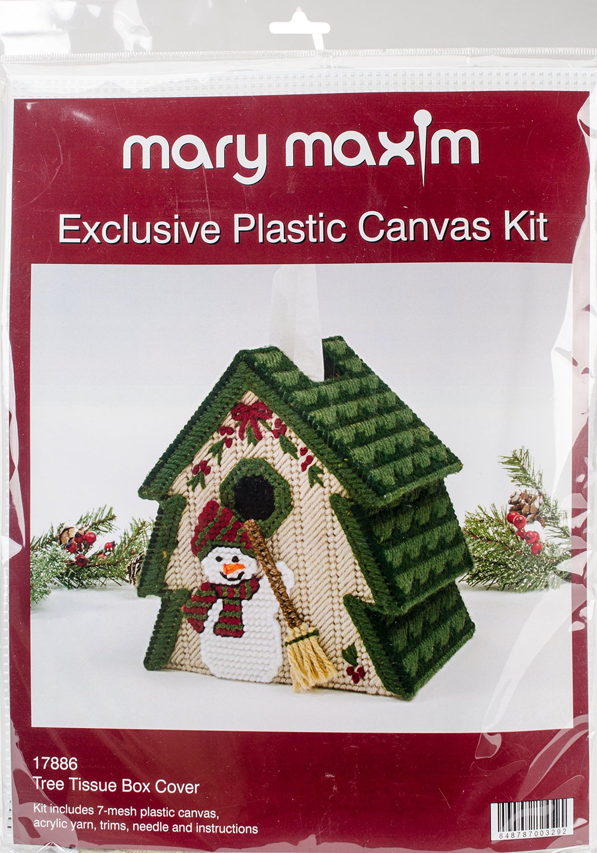 Mary Maxim Tree Plastic Canvas Tissue Box Kit, 5''