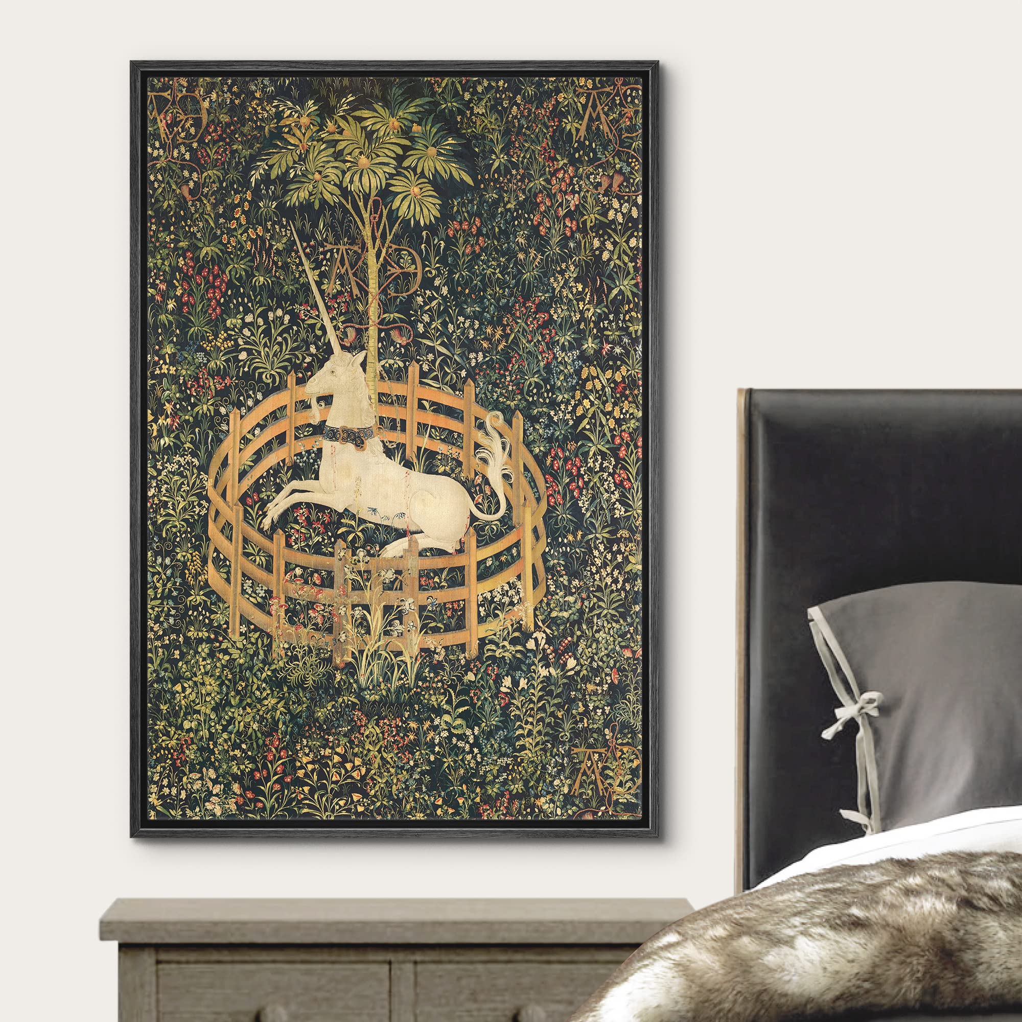 Wall26 Framed Canvas Print Wall Art The Unicorn In Captivity (Unicorn Tapestries) Fantasy & Sci-Fi Illustrations Modern Art Trad