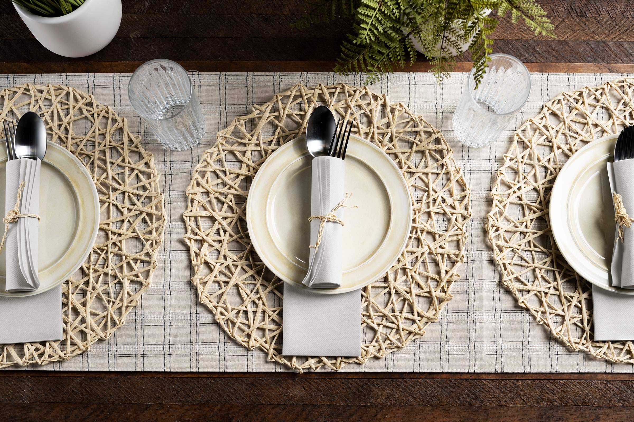 Linen-Feel European-White Paper Napkins - Decortive Cloth-Like Disposable Dinner Napkins - Soft And Absorbent. For Kitchen  Party  Wedding  Bathroom Or Any Occasion. (Pack of 100)