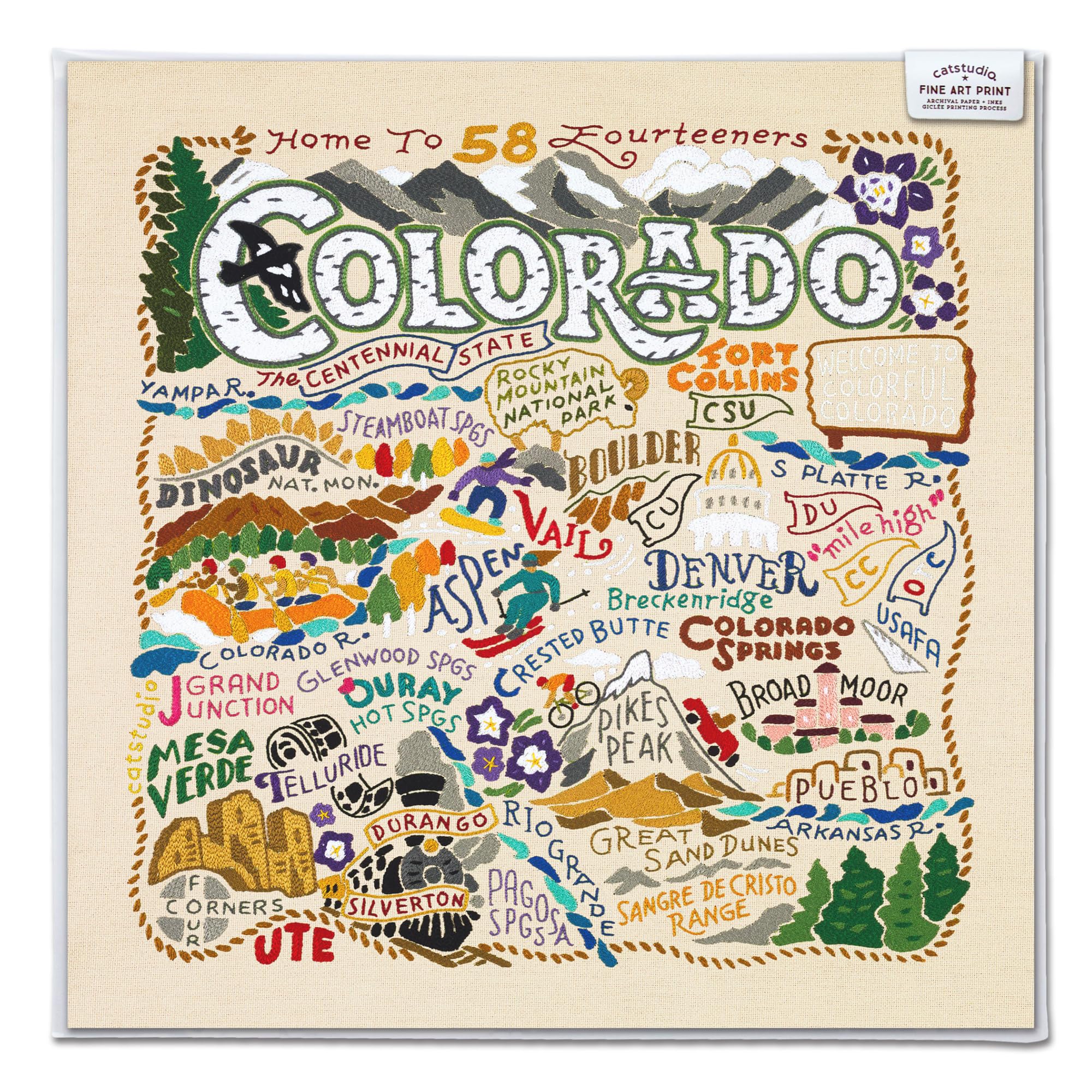 Catstudio Colorado Fine Art Print - 8X8 | Geography Inspired Gallery Wall Art