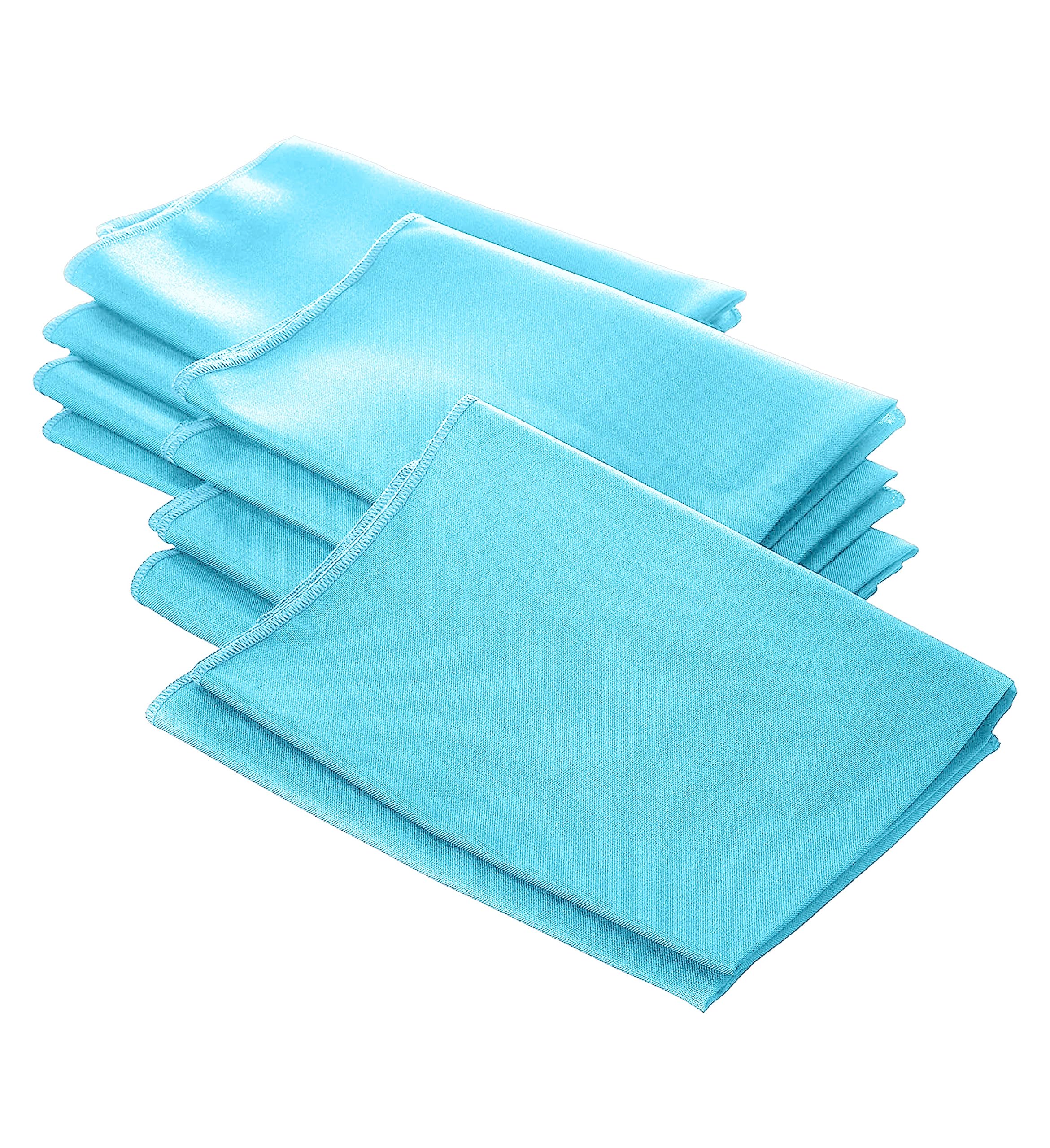 LA Linen Pack-10 Polyester Poplin Napkin 18 by 18-Inch  Light Turquoise