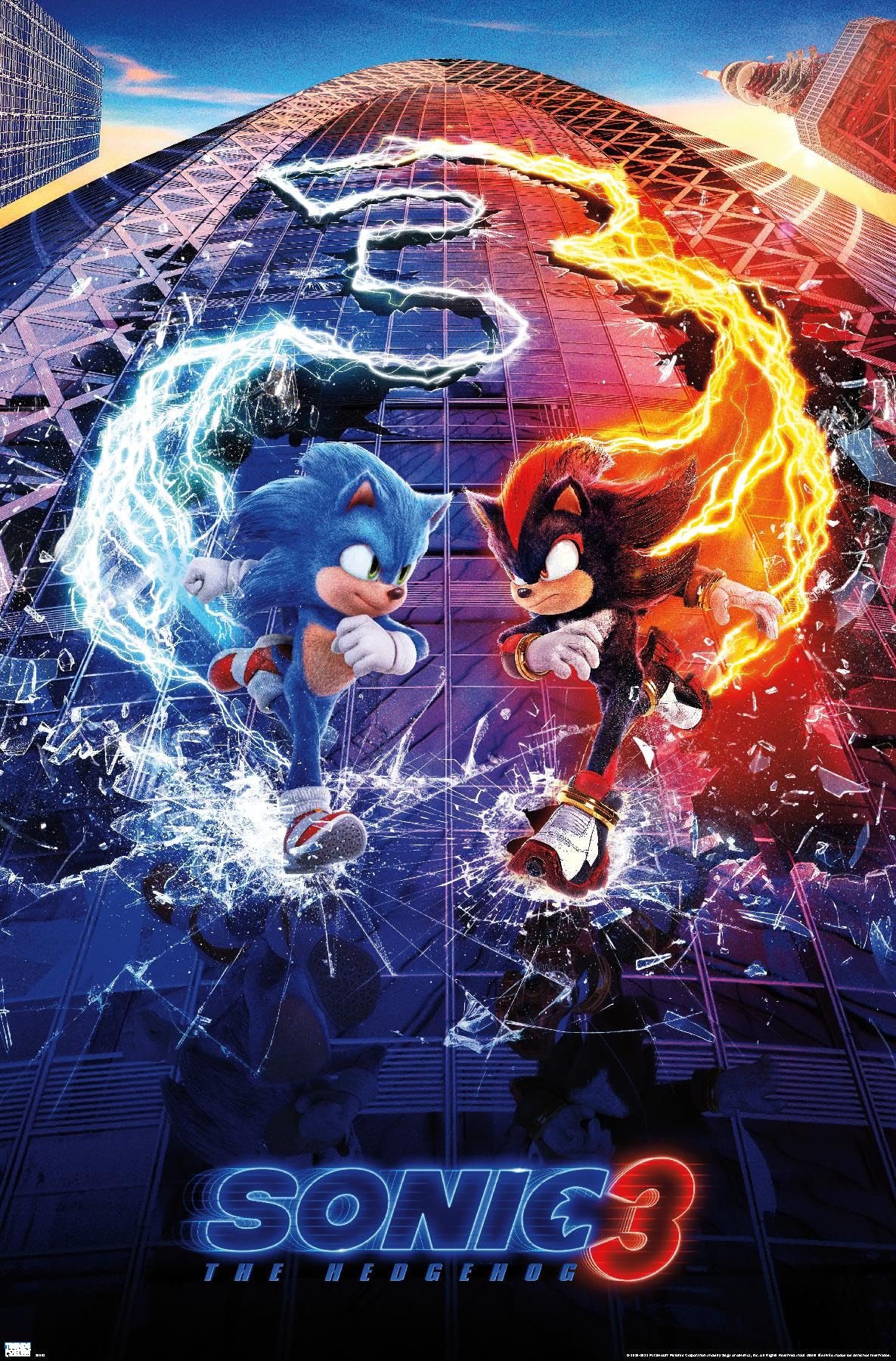 Trends International Sonic The Hedgehog 3 - One Sheet Wall Poster, 34L X 22.4W, Unframed Version