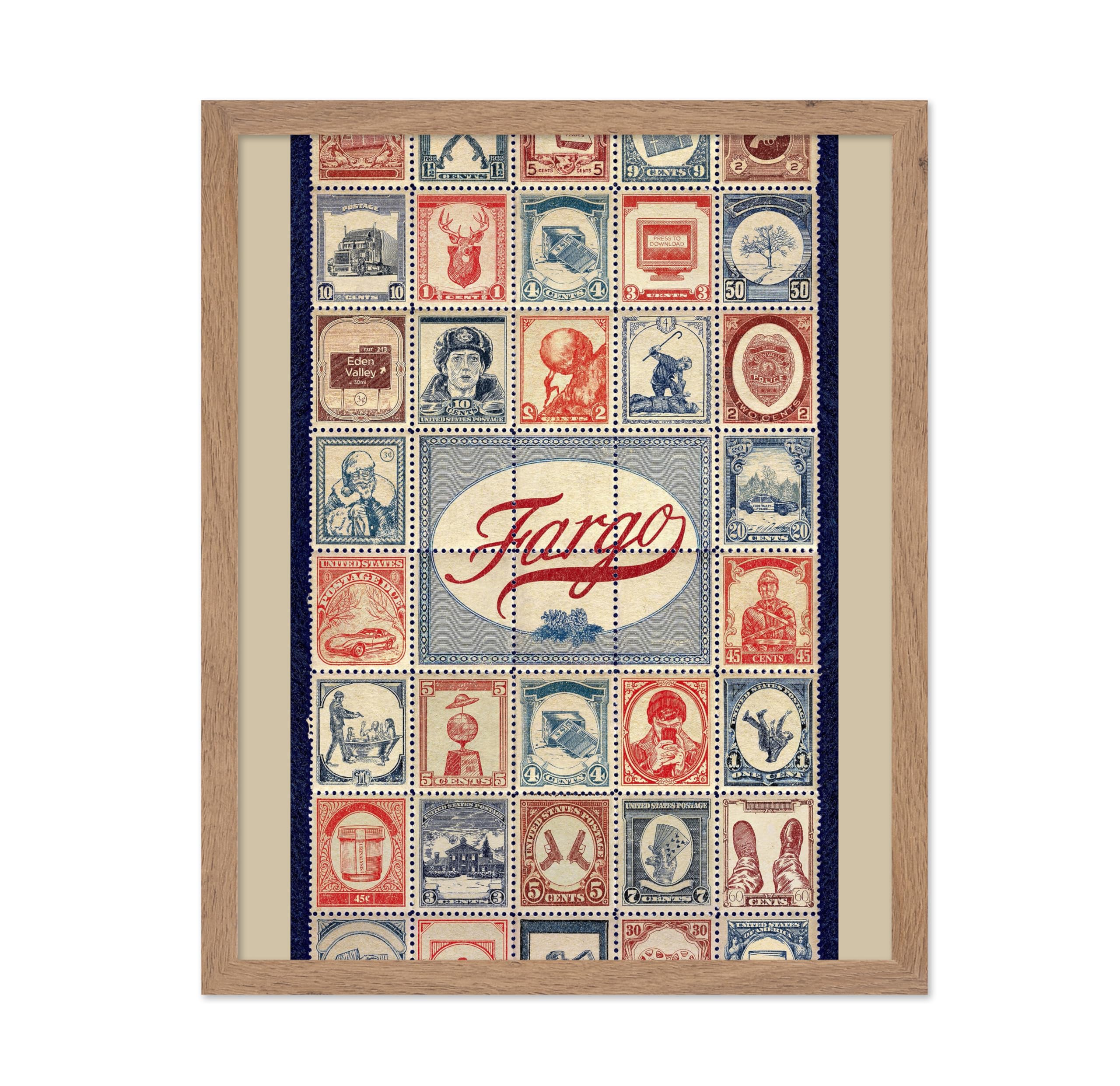 Poster Master Vintage Advertising Poster - Retro TV Series Print - Gift for Friend, Director, Movie Fan - Fargo, Season 3, Stamp