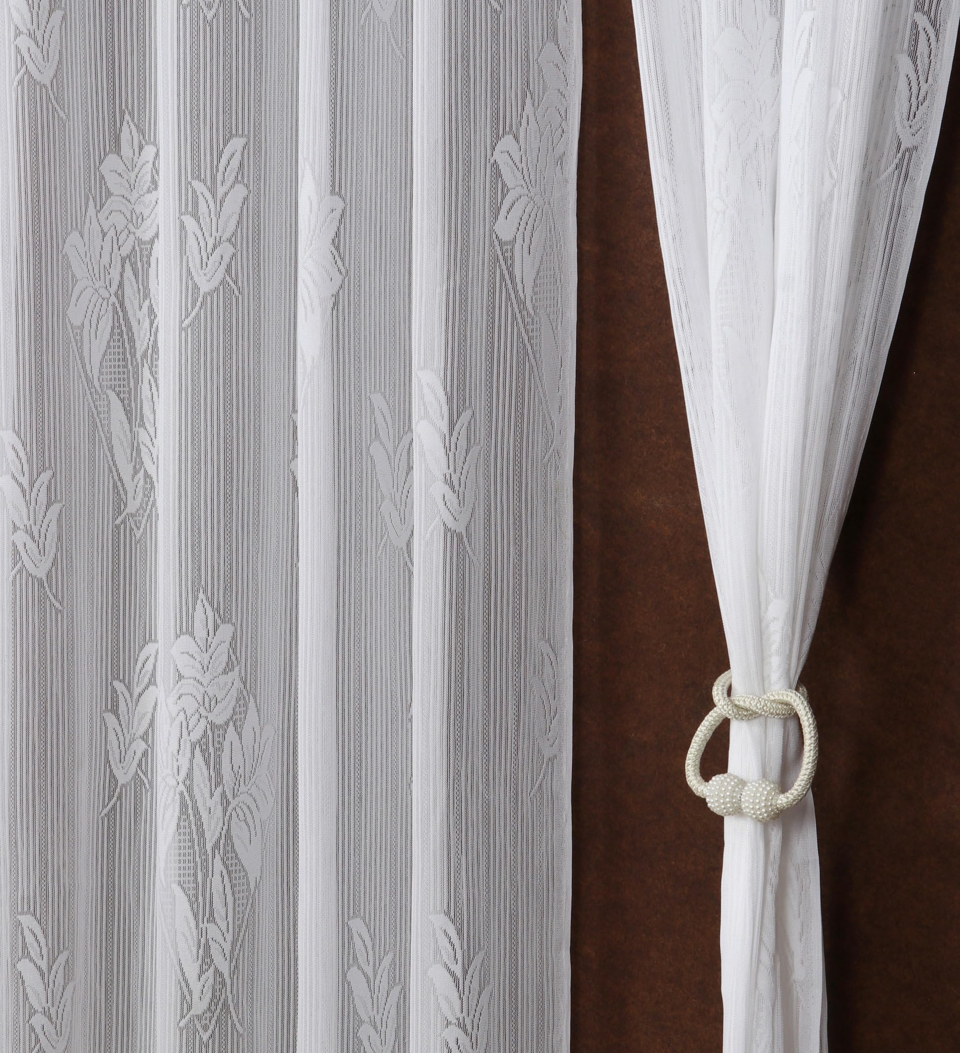 Homefab India Self-Design Transparent Sheer Curtain - 7 X 4 Feet, Door Curtains, White, Pack Of 1 Piece
